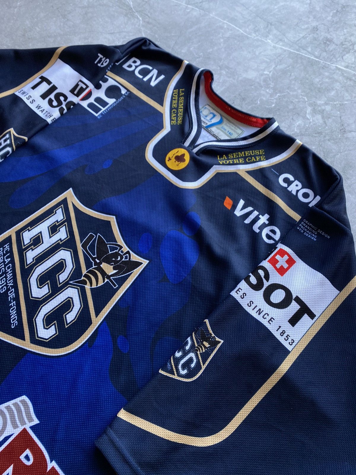 Vintage Vintage HC La Chaux-de-Fonds 2012-2013 Home Hockey Jersey Size US XXS / EU 40 - 4 Thumbnail