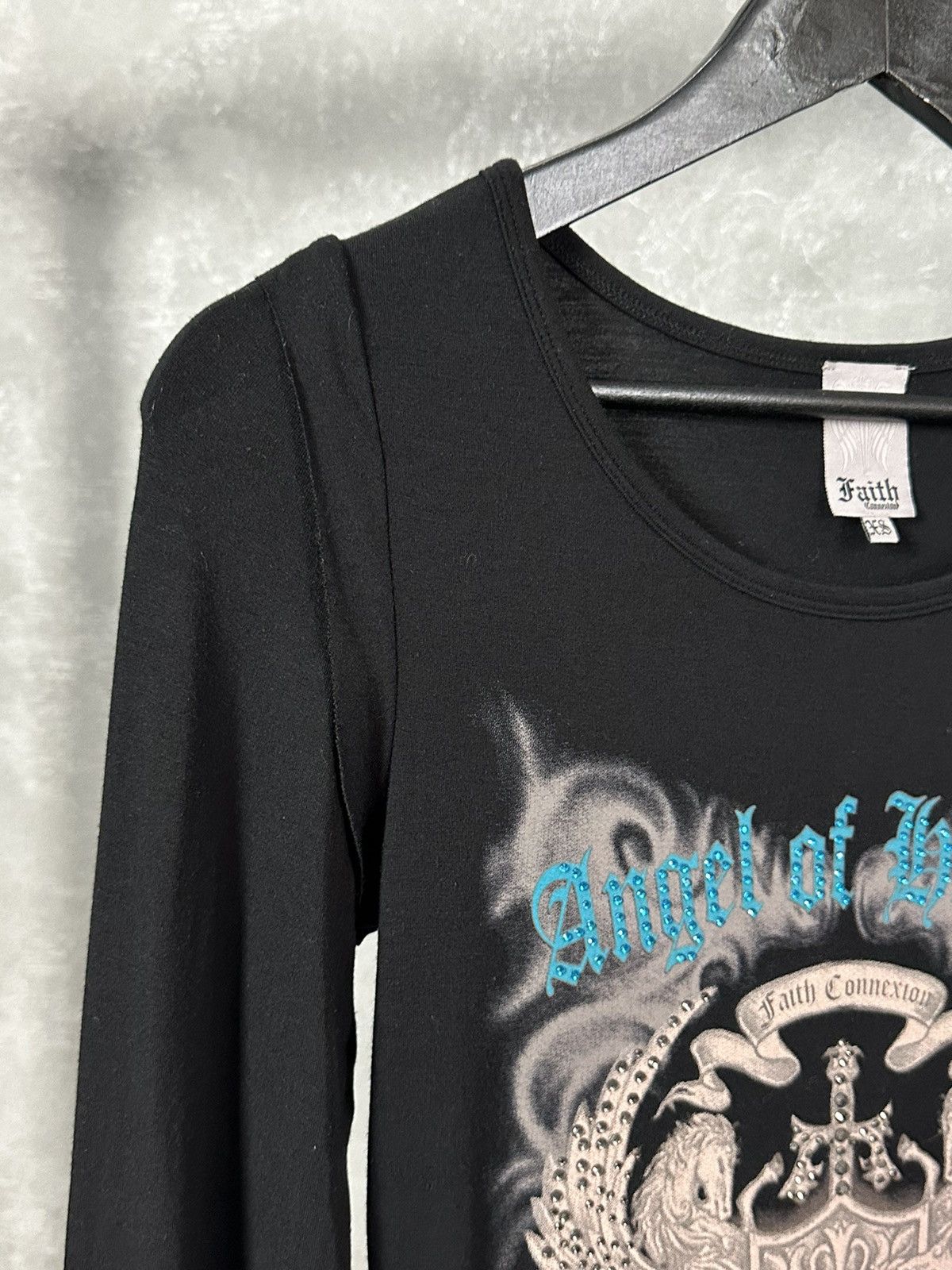Faith Connexion × Vintage Faith Connexion Black Logo Long Sleeve Women’s Sweater Size S / US 4 / IT 40 - 7 Thumbnail