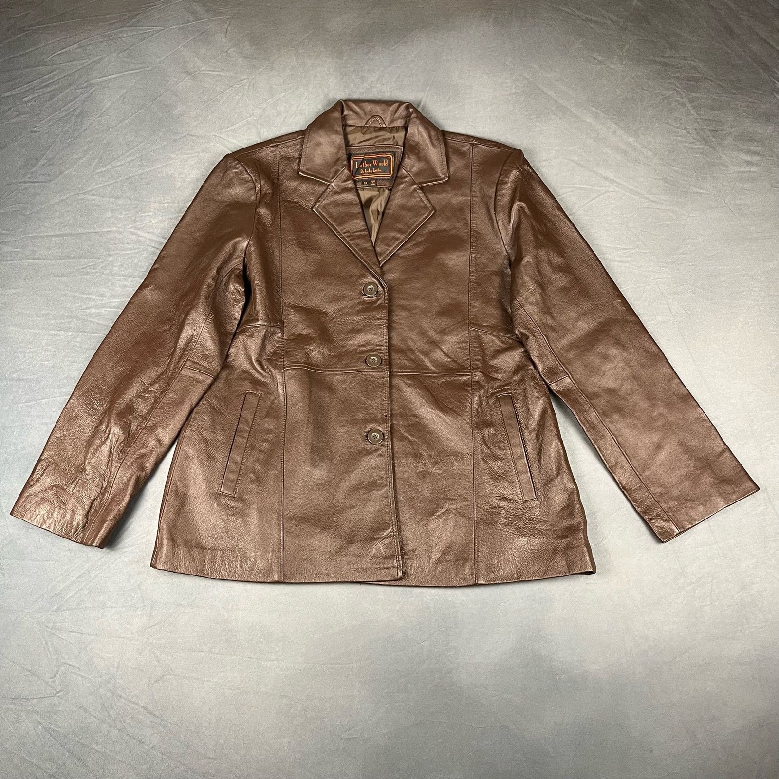 Other Leather World By Lucky Leather 3X Leather Blazer Jacket P-01 Size 3XL / US 20-22 - 2 Thumbnail