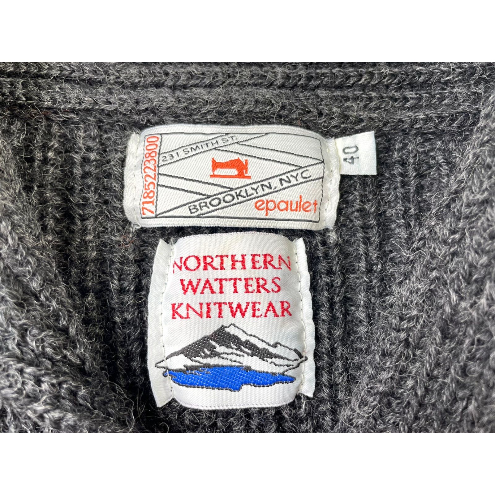 Epaulet VINTAGE Epaulet Cardigan Wool Knit Shawl Gray Mens 40 Wool Cardigan Mens Gray 40 26 20 27 Size US L / EU 52-54 / 3 - 3 Thumbnail