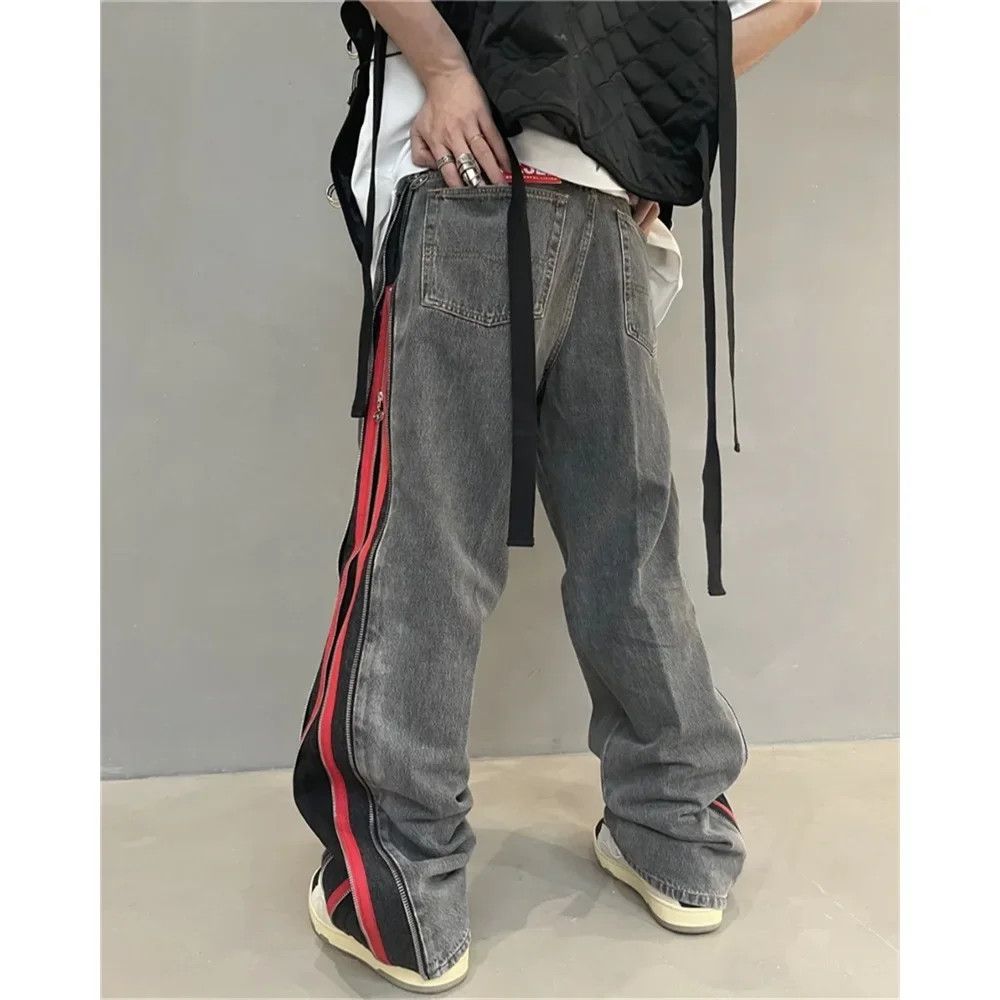 Japanese Brand × Vintage Trendy Versatile Men's Jeans Loose-fit Zipper Jeans Size US 34 / EU 50 - 3 Thumbnail