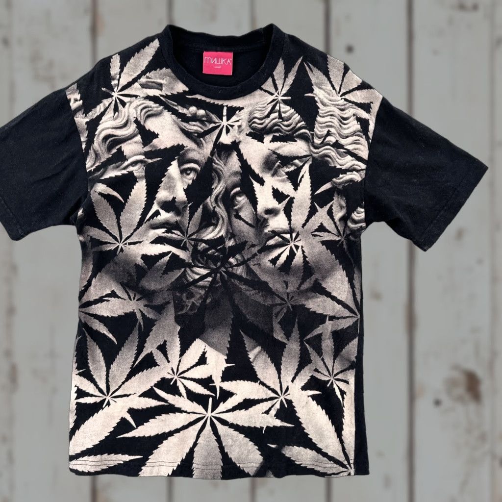 Vintage MNWKA Mishka NYC Men’s T-Shirt Black Graphic Print Cannabis Art Crew Neck Short Sleeve Size S Mens Size US S / EU 44-46 / 1 - 1 Thumbnail