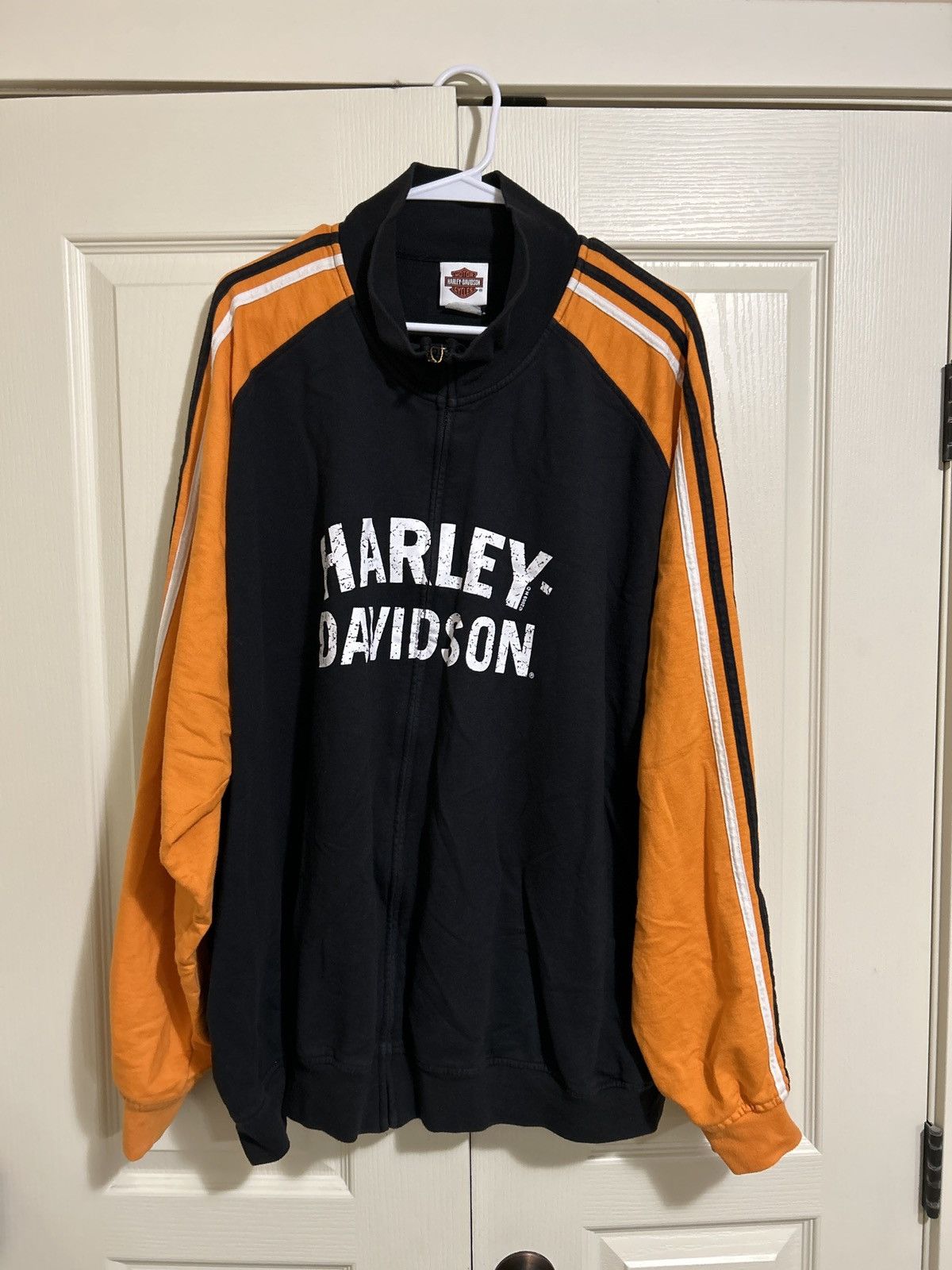 Harley Davidson × Vintage 2009 Harley Davidson striped sweater Size US XL / EU 56 / 4 - 1 Thumbnail