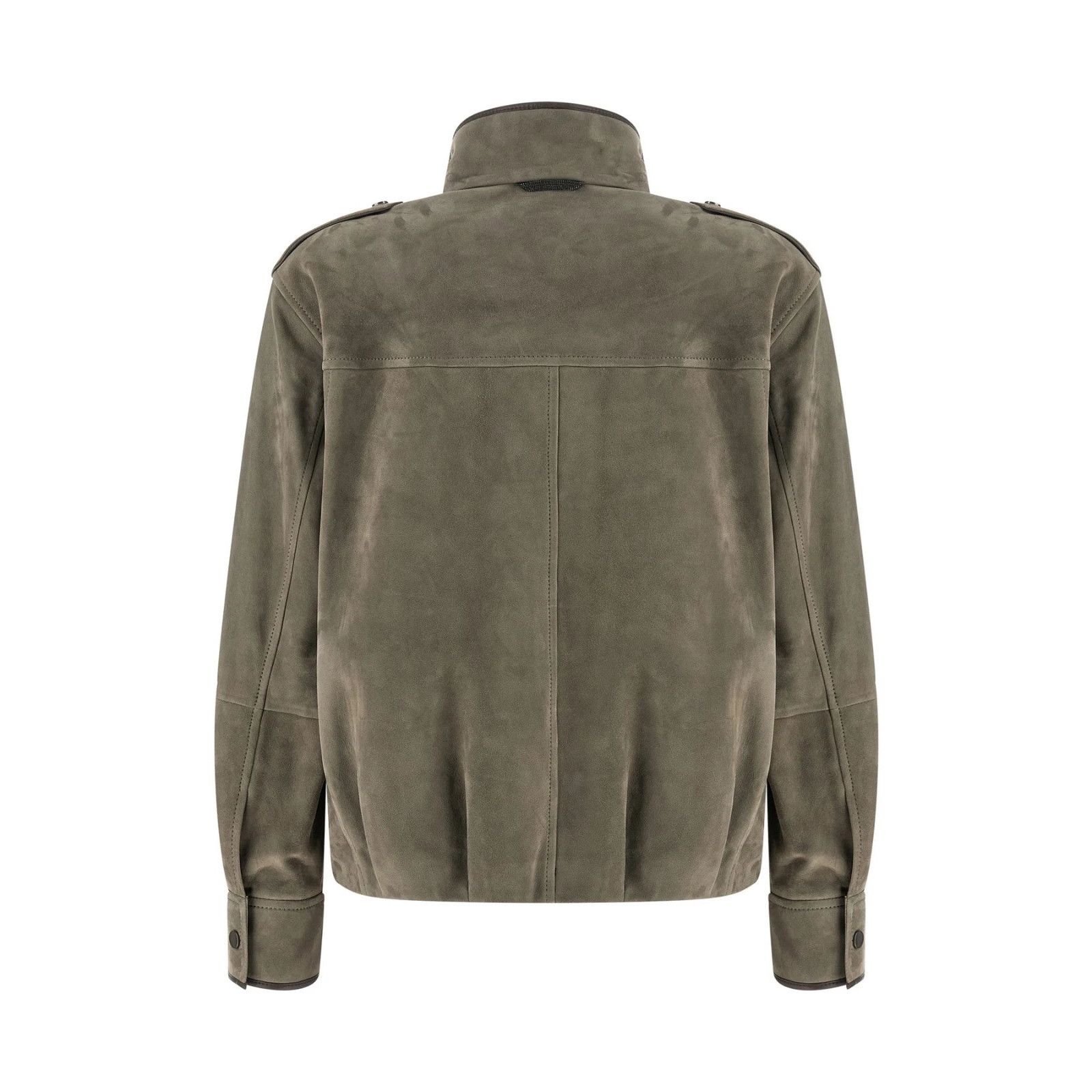 Brunello Cucinelli BRUNELLO CUCINELLI $11700 Khaki Suede Jacket New & Authentic Size XS / US 0-2 / IT 36-38 - 2 Thumbnail