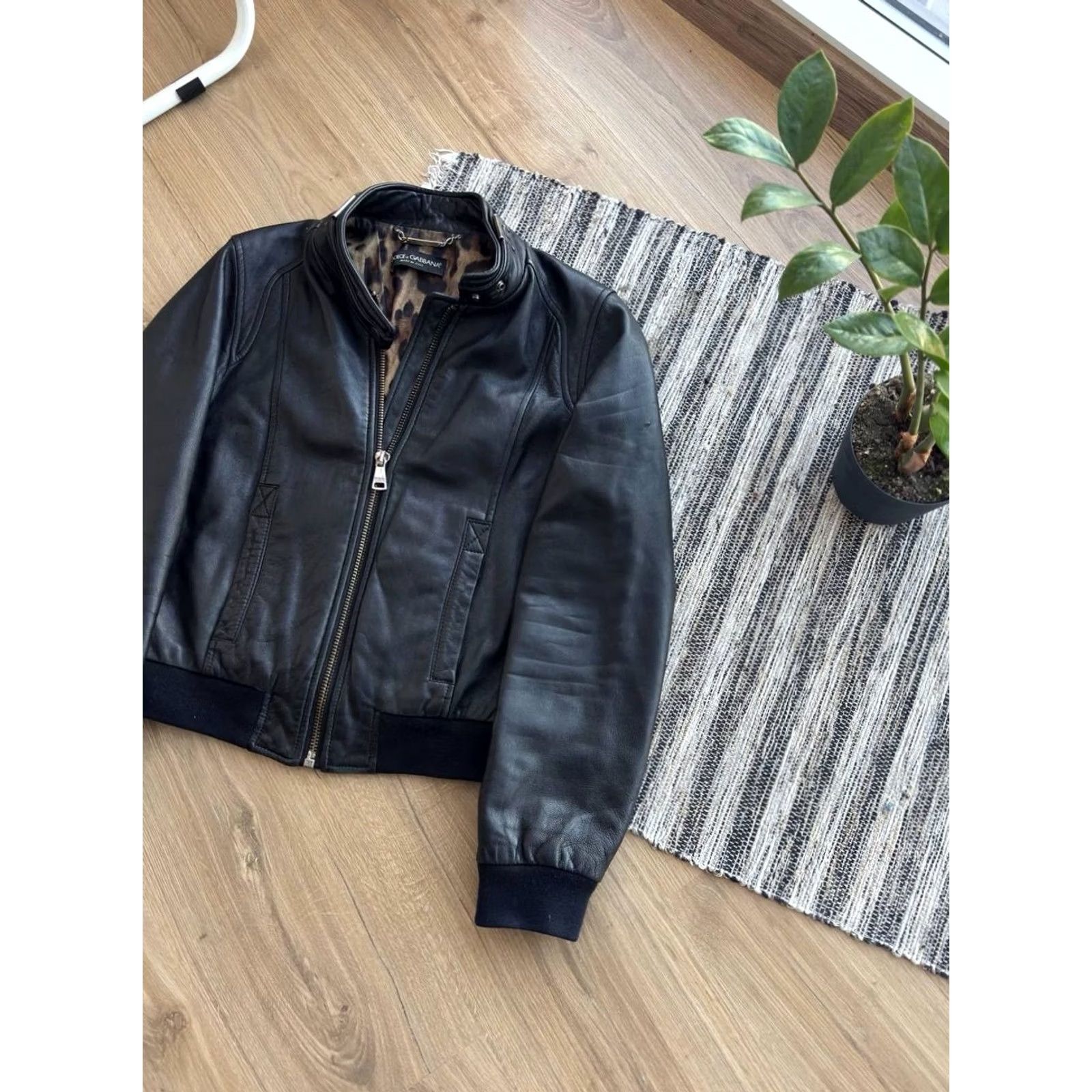 Dolce & Gabbana DOLCE&GABBANA Leather Jacket Black Leopard Women’s 42 Jacket Womens Leather Leopard DOLCE&GABBANA Black Leather Jacket 42 Size M / US 6-8 / IT 42-44 - 6 Thumbnail