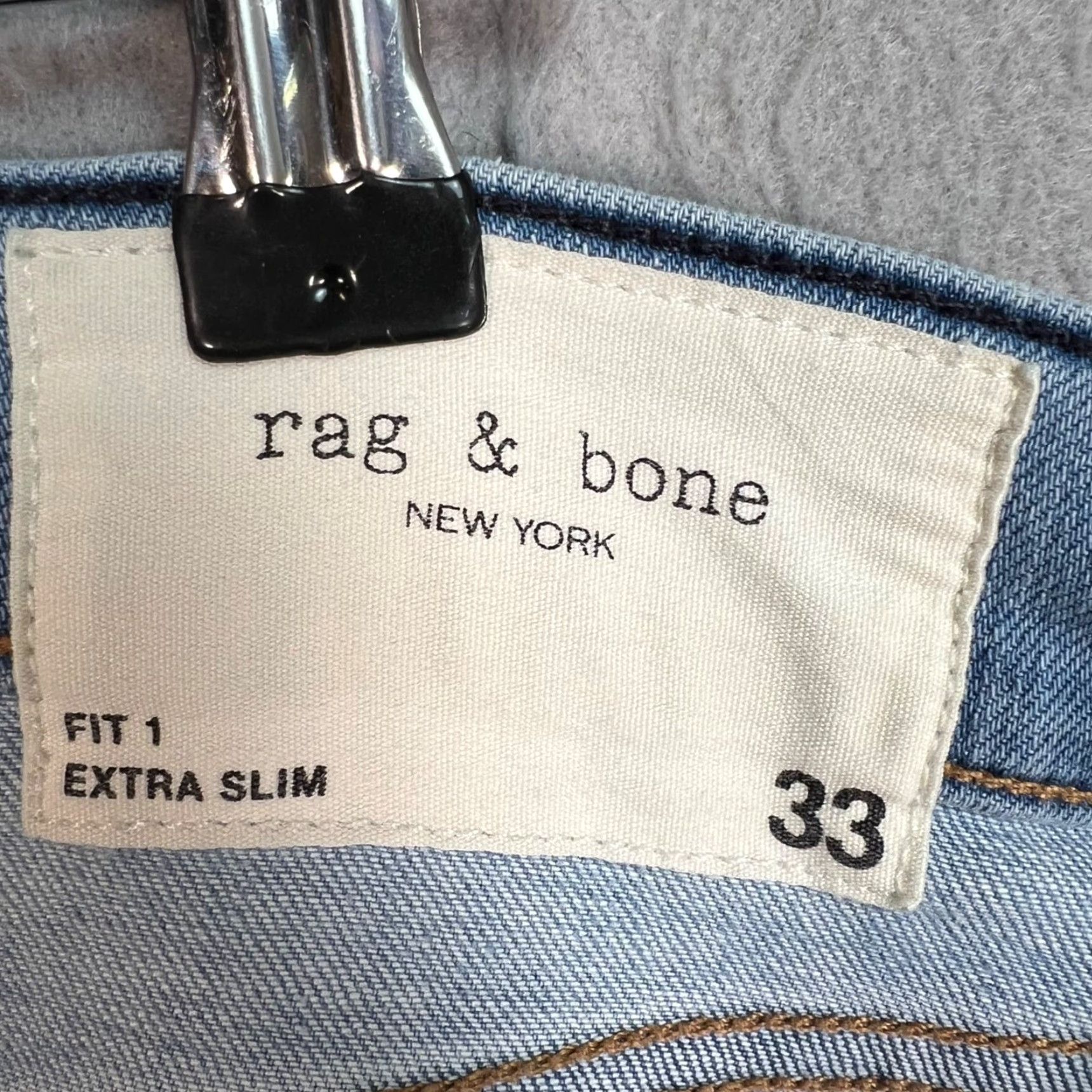 Rag & Bone Rag & Bone Jeans Mens 33 Blue Extra-Slim Denim 5-Pocket Size US 33 - 3 Thumbnail