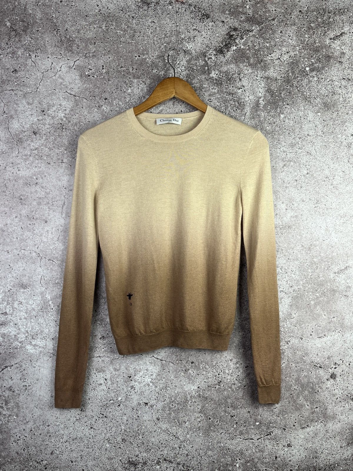 Dior Christian Dior CashmereSilk Sweater GradientBeigeBrownCDLogo Size XS / US 0-2 / IT 36-38 - 2 Thumbnail