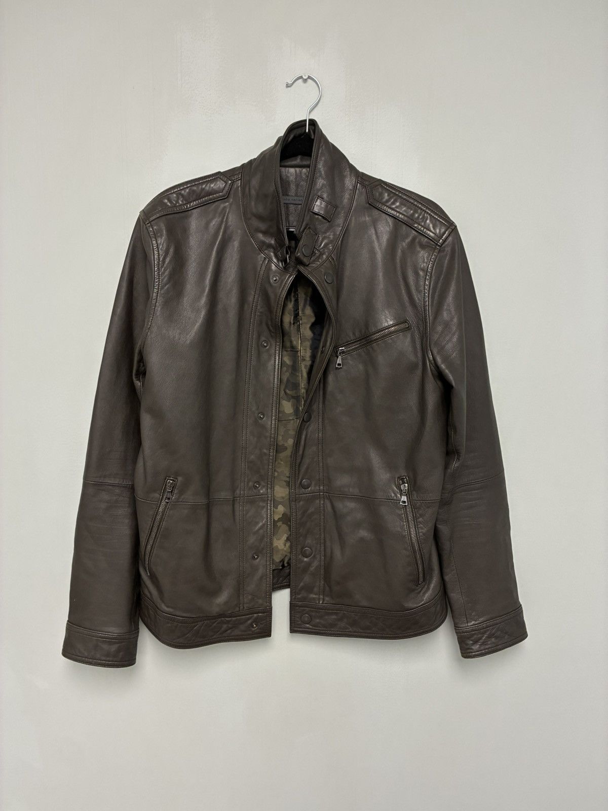 John Varvatos Snap Front Leather Jacket EU 50 USA 40 Size US M / EU 48-50 / 2 - 6 Thumbnail