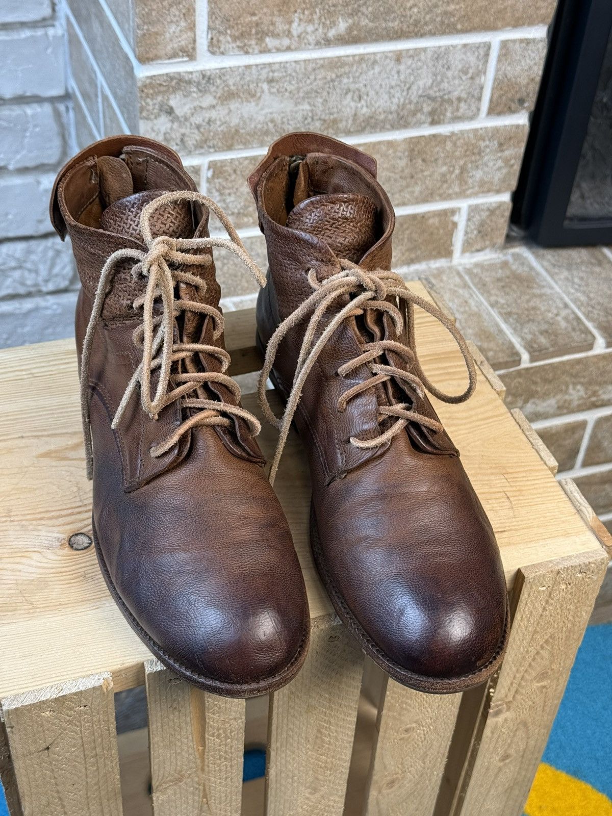 A.S.98 × Vintage A.S 98 Airstep Brown Leather Zip Biker Avant Gard Boots Size US 9 / IT 39 - 5 Thumbnail