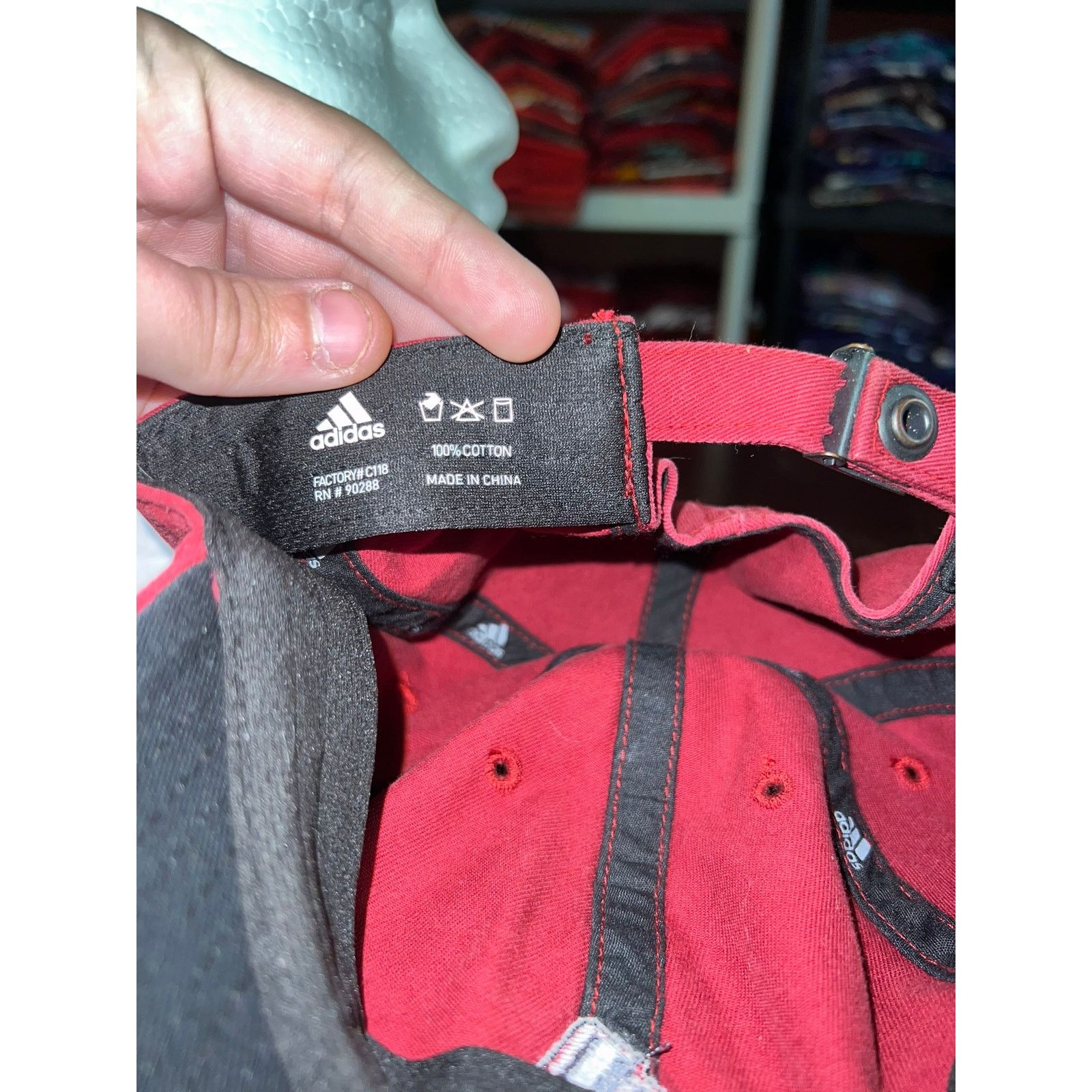 Adidas Vintage Adidas Hat 3 Stripes Red Gray Cap Headwear Climalite Size ONE SIZE - 7 Thumbnail