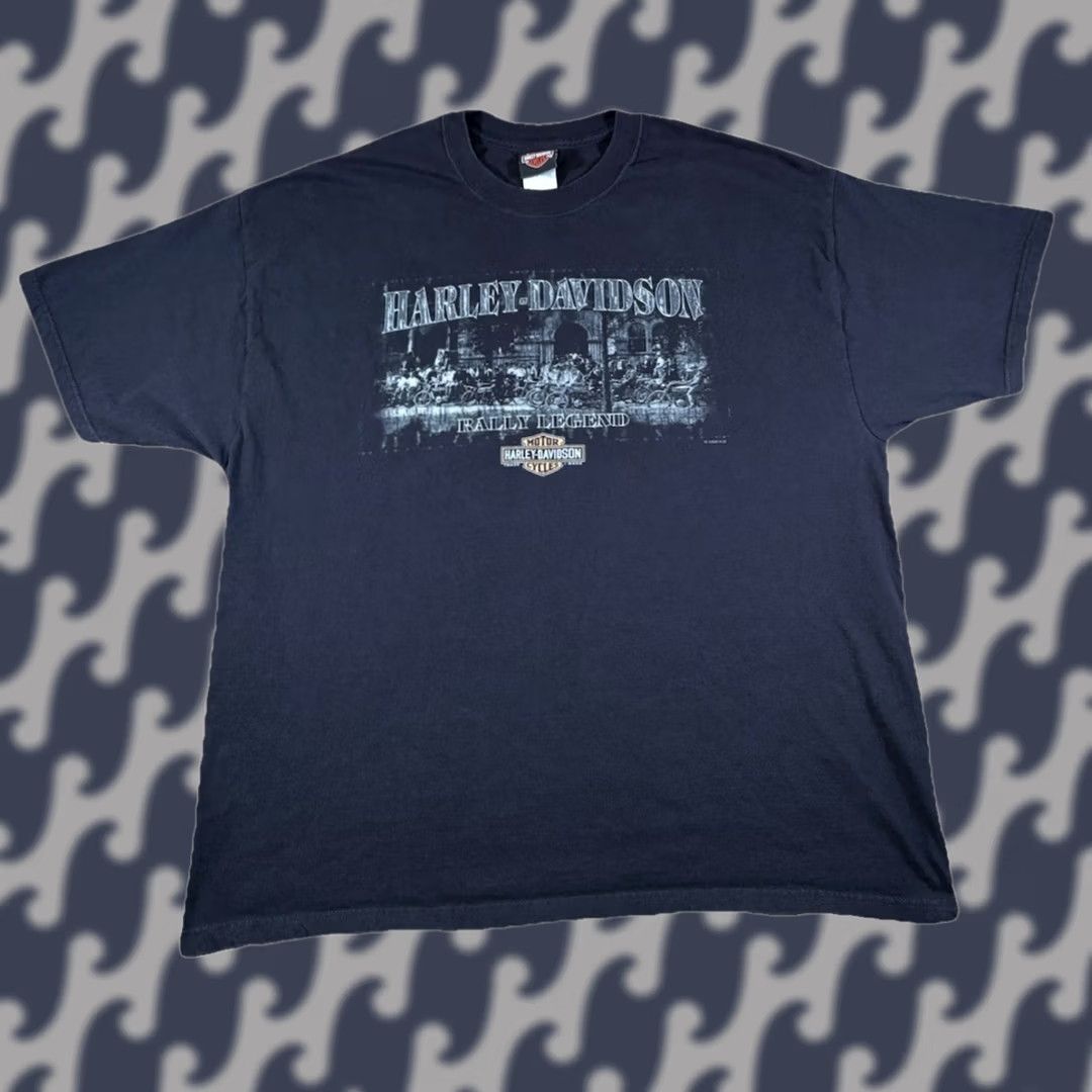 Harley Davidson Harley-Davidson Shirt Mens 2XL Black Short Sleeve Double Sided Logo Lisle IL T-Shirt Biker Motorcycle Vintage No Size US XXL / EU 58 / 5 - 1 Thumbnail