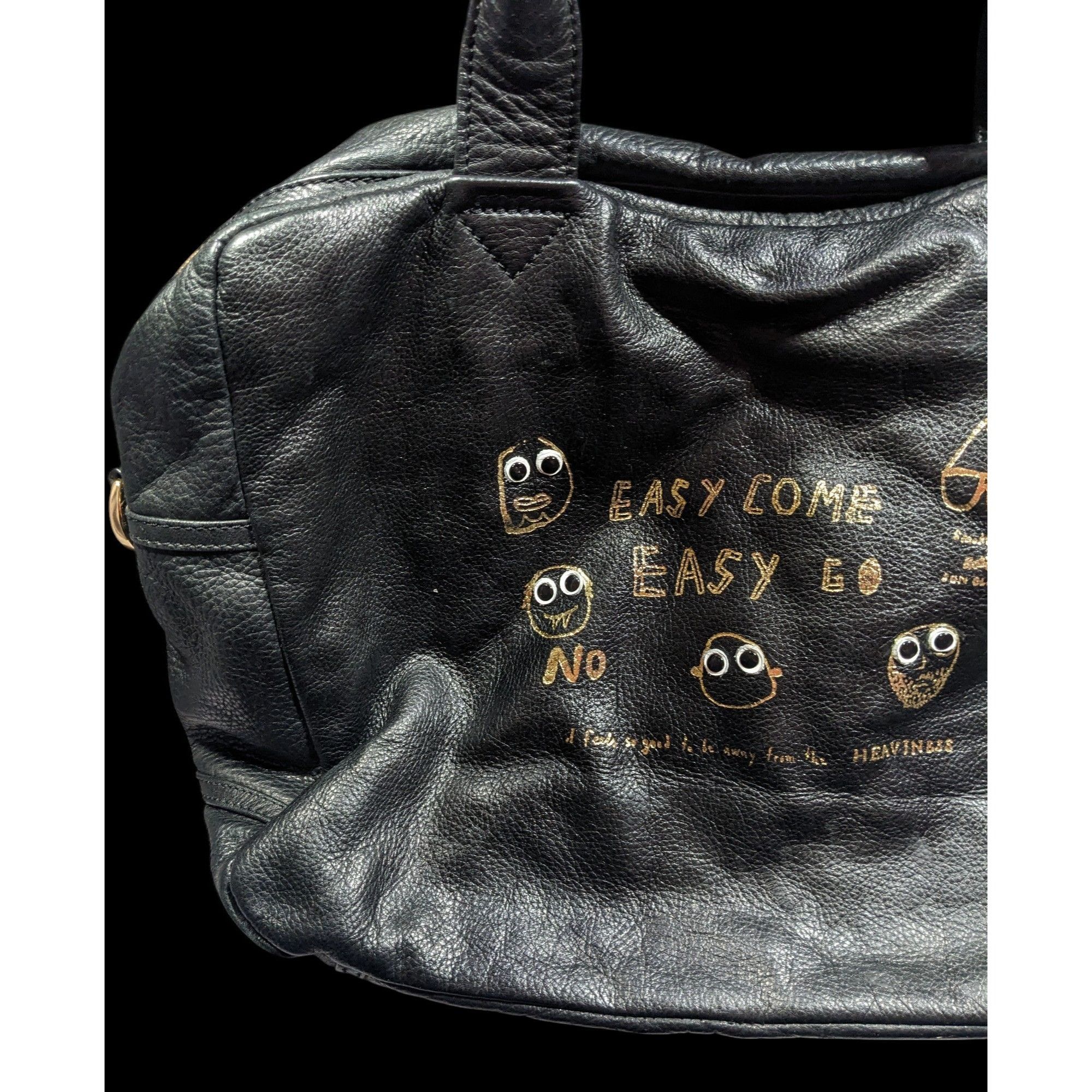 Other Paris House Black Slouchy Leather Googly Eye Bag Size ONE SIZE - 8 Thumbnail