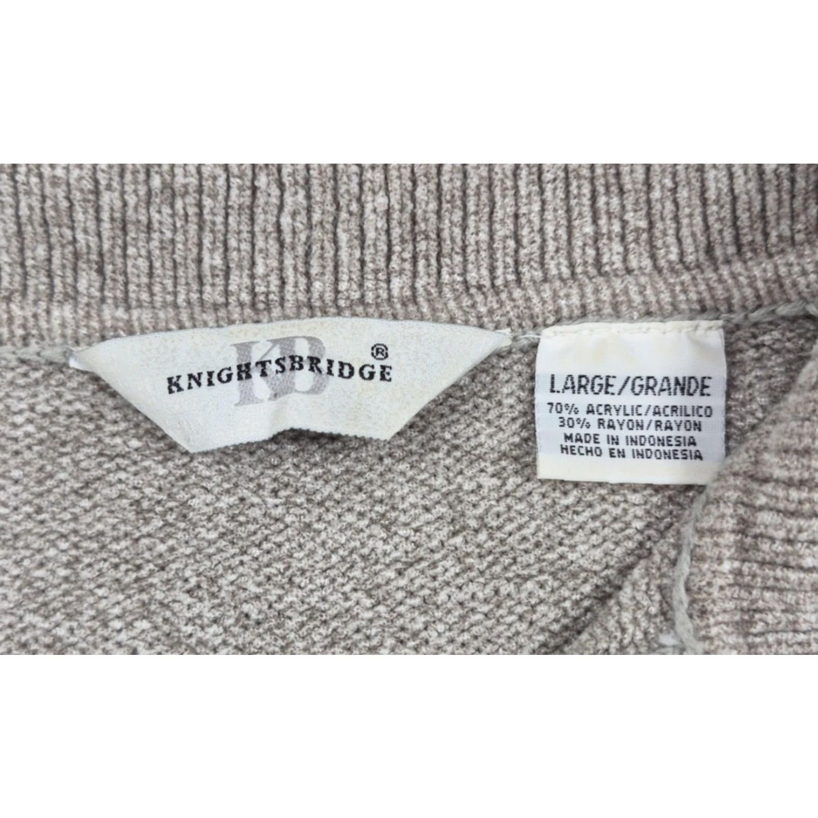 Vintage VINTAGE Knightsbridge Pullover Sweater Mens Large Beige Collared Knit Knitwear Logo Embroidered 90s Classic Dad Retro Size US L / EU 52-54 / 3 - 5 Thumbnail