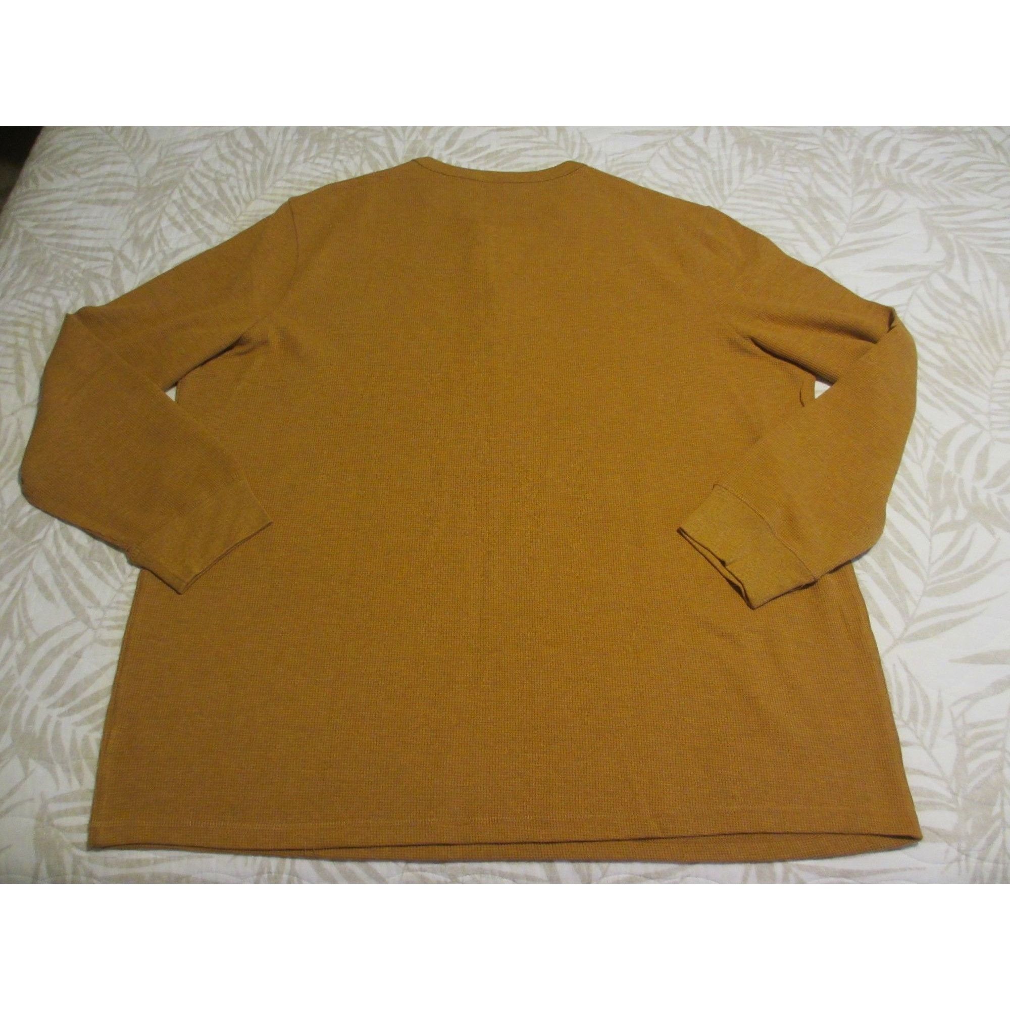 George George Brand Mens 3XL Mustard Long Sleeve Henley Shirt With Size US XXL / EU 58 / 5 - 2 Thumbnail