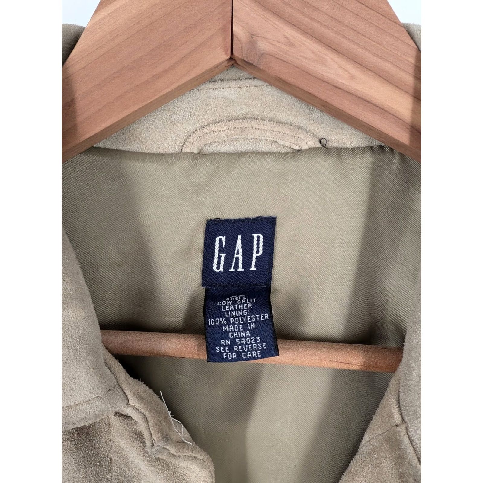 Gap VINTAGE Gap Trucker Jacket Suede Leather Brown Beige Y2K Spring 2000 Women XS Regular Long Sleeve Buttoned Front Size XS / US 0-2 / IT 36-38 - 6 Thumbnail