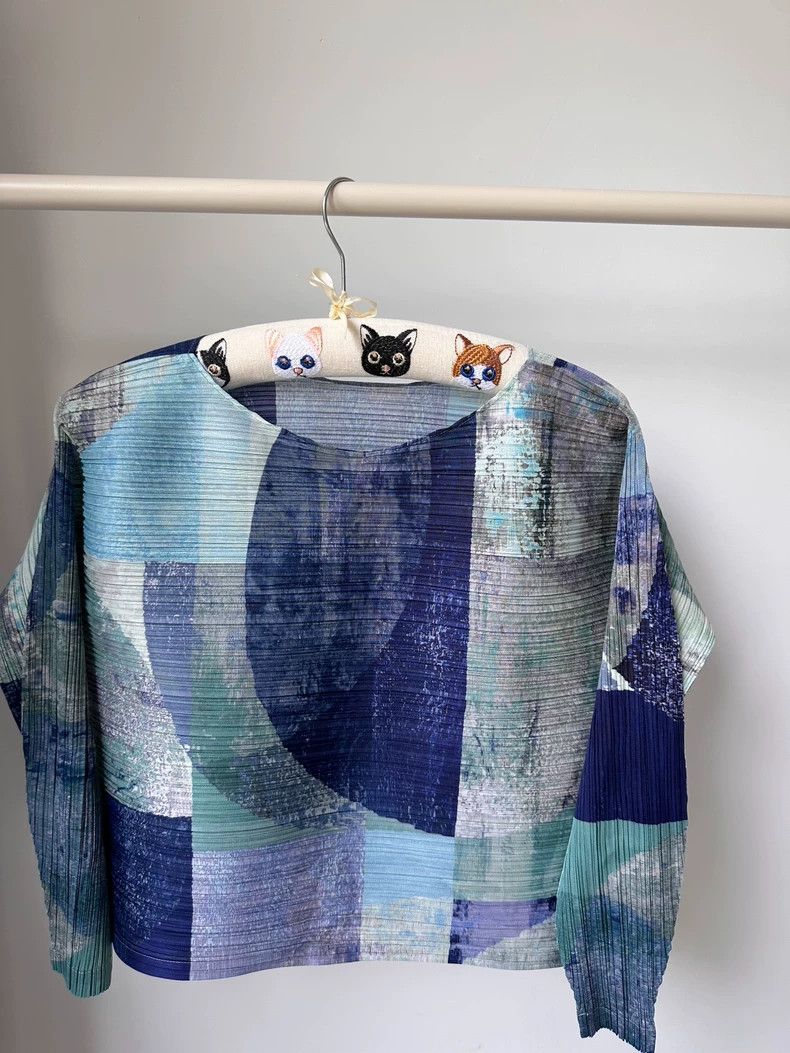 Issey Miyake Issey Miyake size:3 Blue pleated horizontal spring top Size XS / US 0-2 / IT 36-38 - 4 Thumbnail