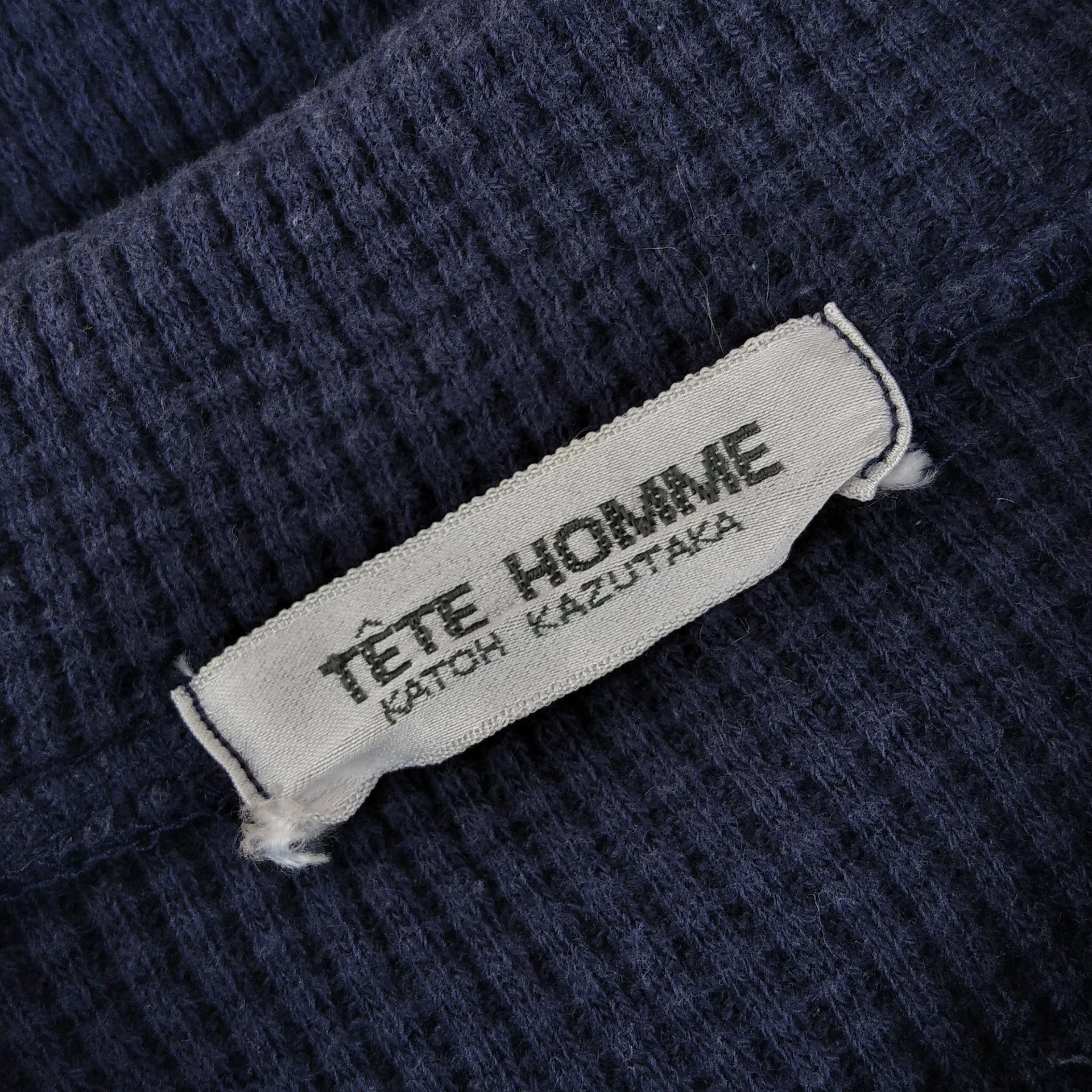 Issey Miyake Vintage 90s TETE HOMME ISSEY MIYAKE Indigo Thermal Size US XL / EU 56 / 4 - 7 Thumbnail