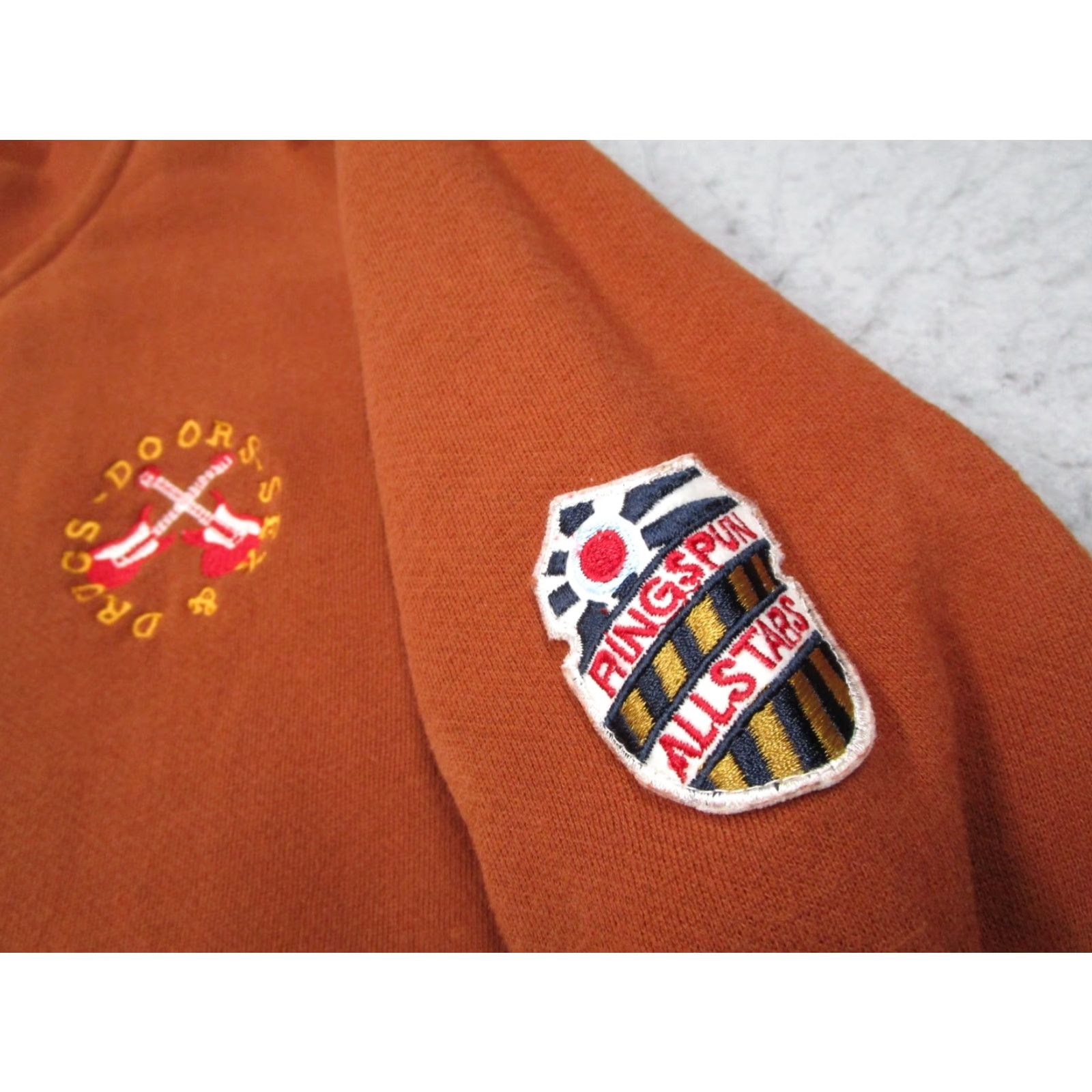 Vintage VINTAGE Ringspun All Stars Jacket Mens Medium Brown The Doors Jim Embroidered Bomber Jacket Music Rock Adult Regular Size M Brown Mens Size US M / EU 48-50 / 2 - 4 Thumbnail