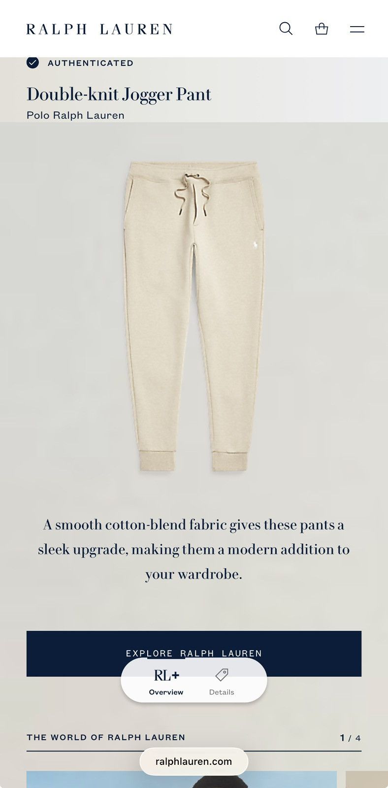 Polo Ralph Lauren 🇺🇸 NWT❗️Polo Ralph Lauren Luxury Double-Knit Jogger Pant Beige Size US 32 / EU 48 - 6 Thumbnail