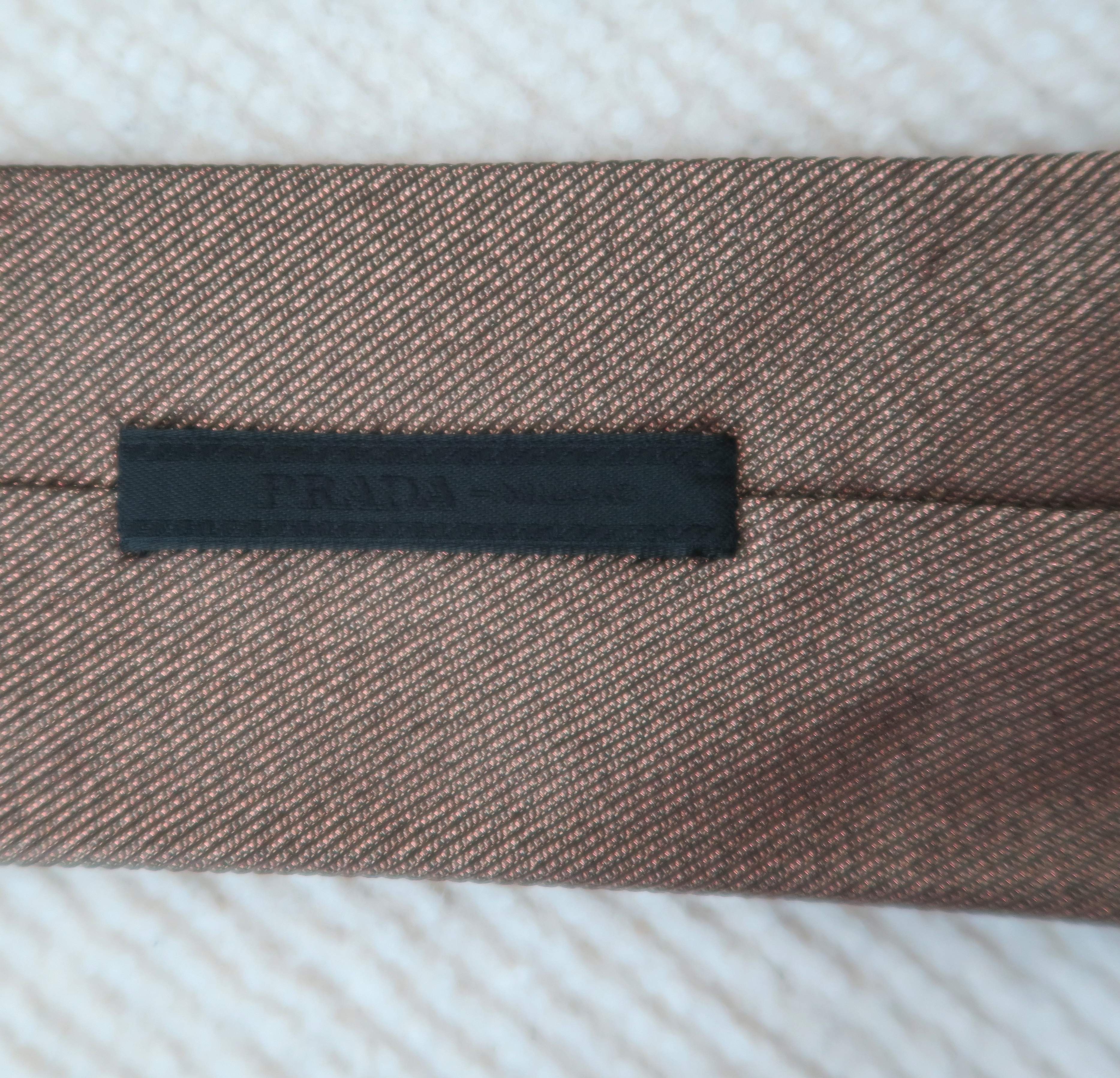 Prada Prada Rare Bronze Shimmer Silk Tie Size ONE SIZE - 5 Thumbnail