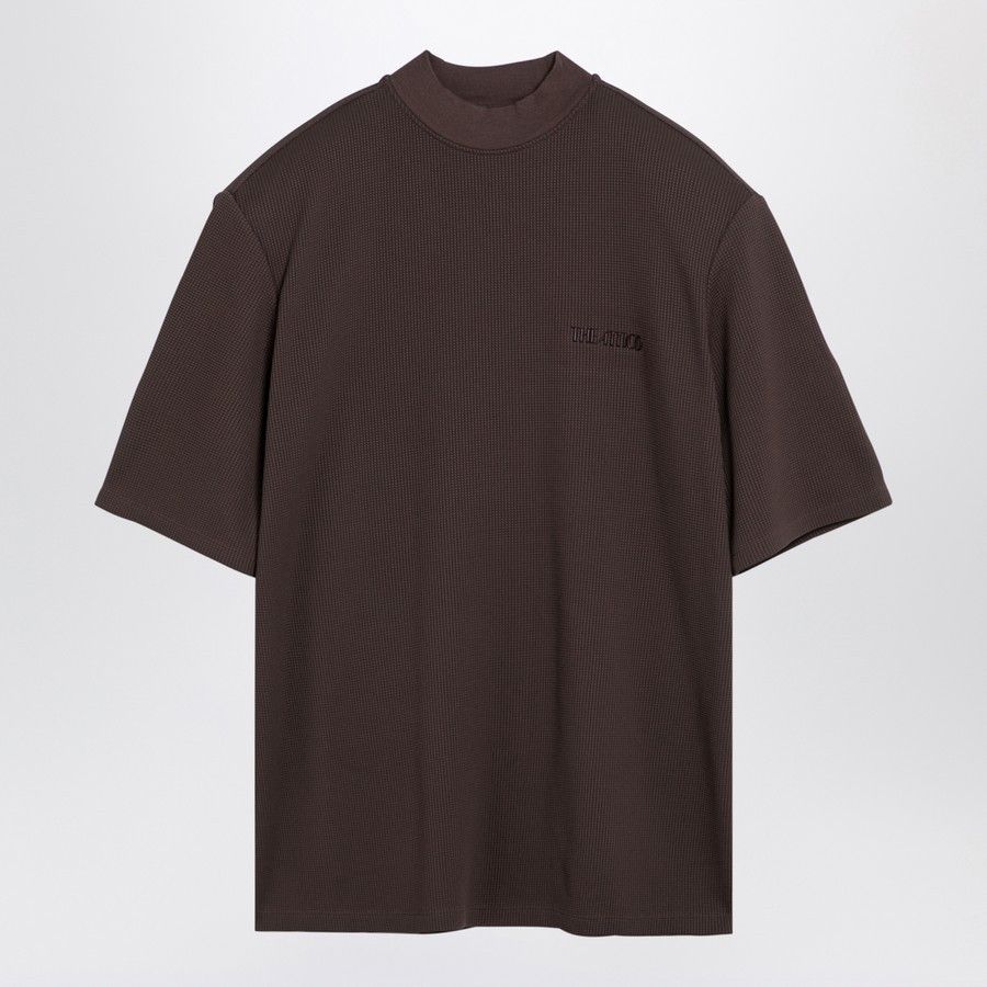 The Attico o1d2blof1024 Crew-Neck T-Shirt With Logo In Brown Size XS / US 0-2 / IT 36-38 - 1 Thumbnail