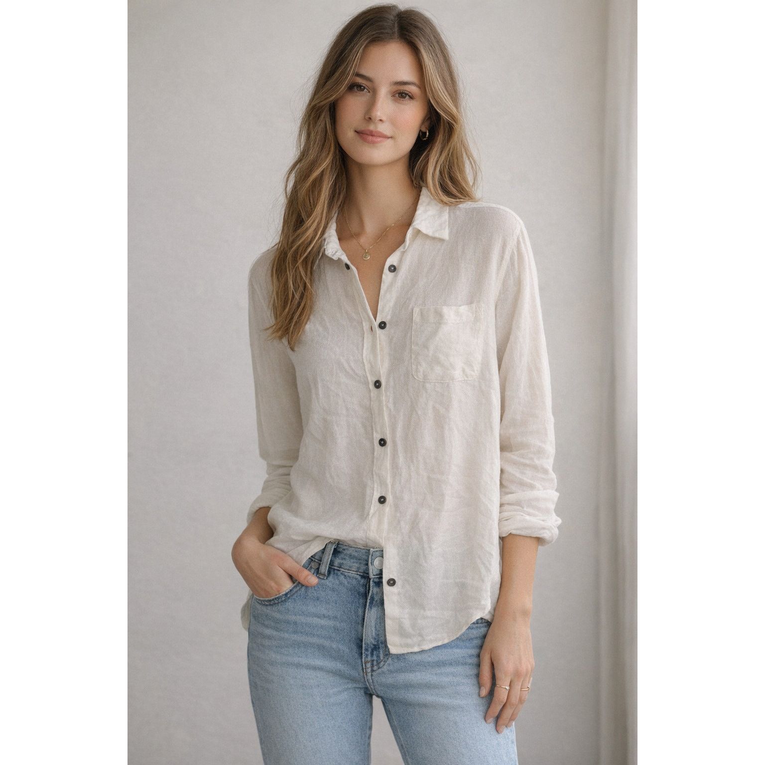 CP Shades CP Shades Sausalito Relaxed Fit Button Down Blouse, S Size S / US 4 / IT 40 - 1 Thumbnail