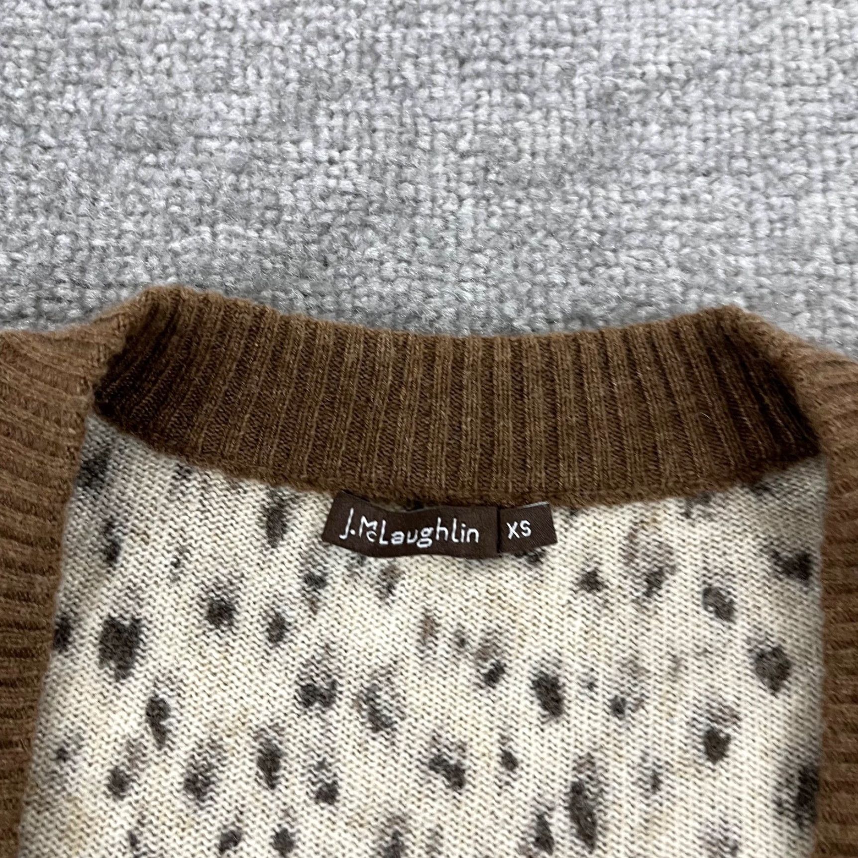 J.McLaughlin J. McLaughlin Cardigan Womens XS Brown Leopard Cashmere Oversized Button Size XS / US 0-2 / IT 36-38 - 2 Thumbnail