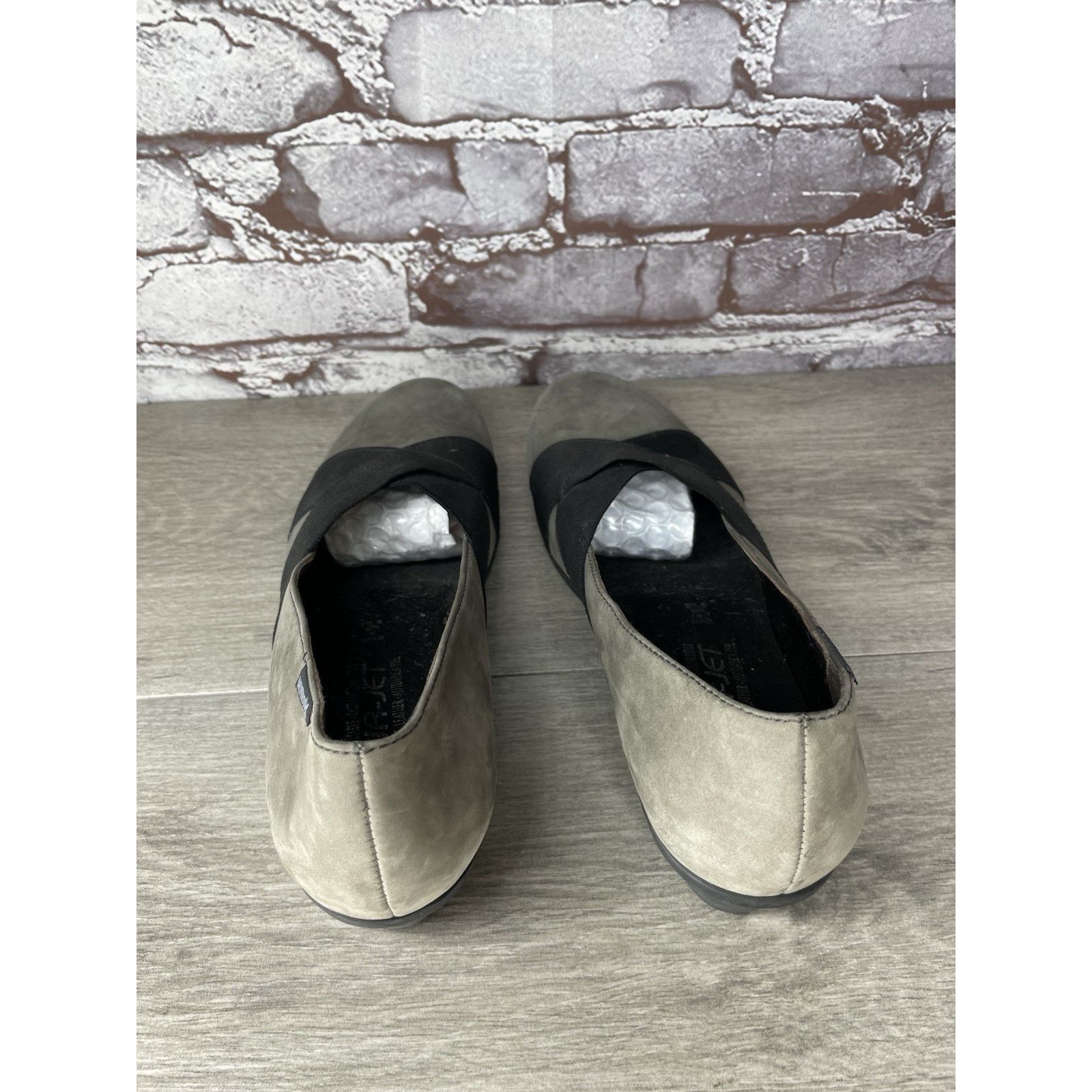 Mephisto Mephisto Aline Gray Nubuck Leather Black Strap Wedge Shoes W Size US 8.5 / IT 38.5 - 19 Thumbnail