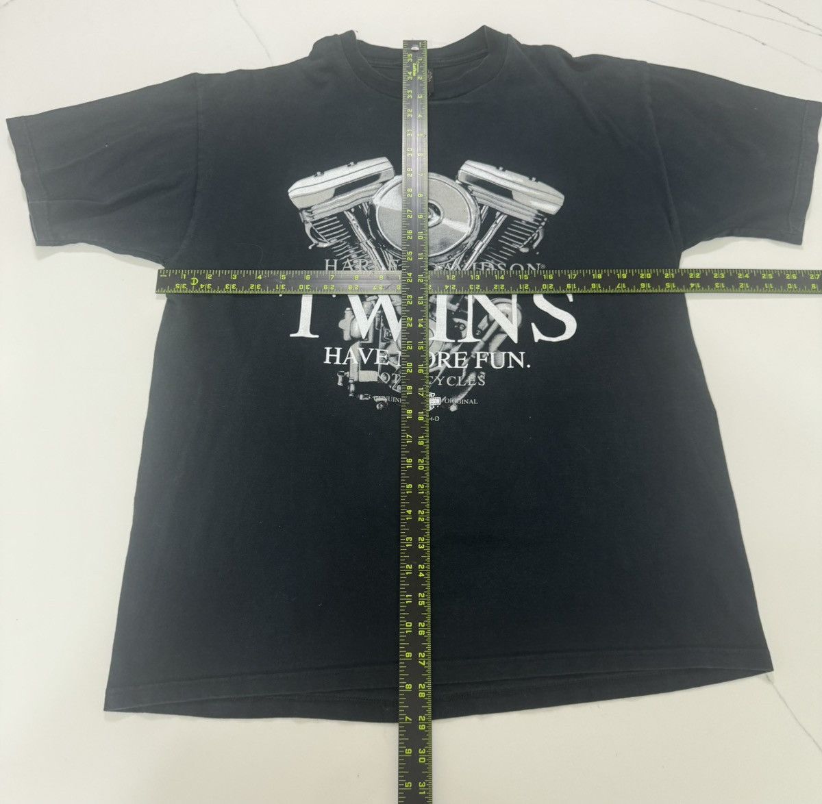 Harley Davidson 🏍️ Vintage Harley-Davidson “Twins Have More Fun” Tee (L) Size US L / EU 52-54 / 3 - 5 Thumbnail
