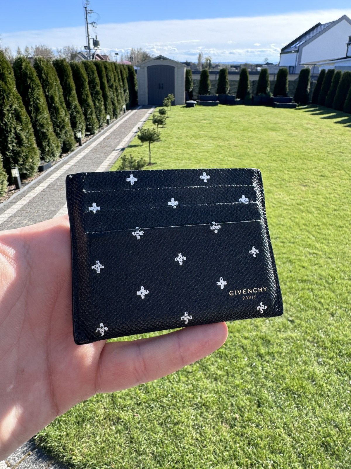 Givenchy Leather Cross print logo Card Holder