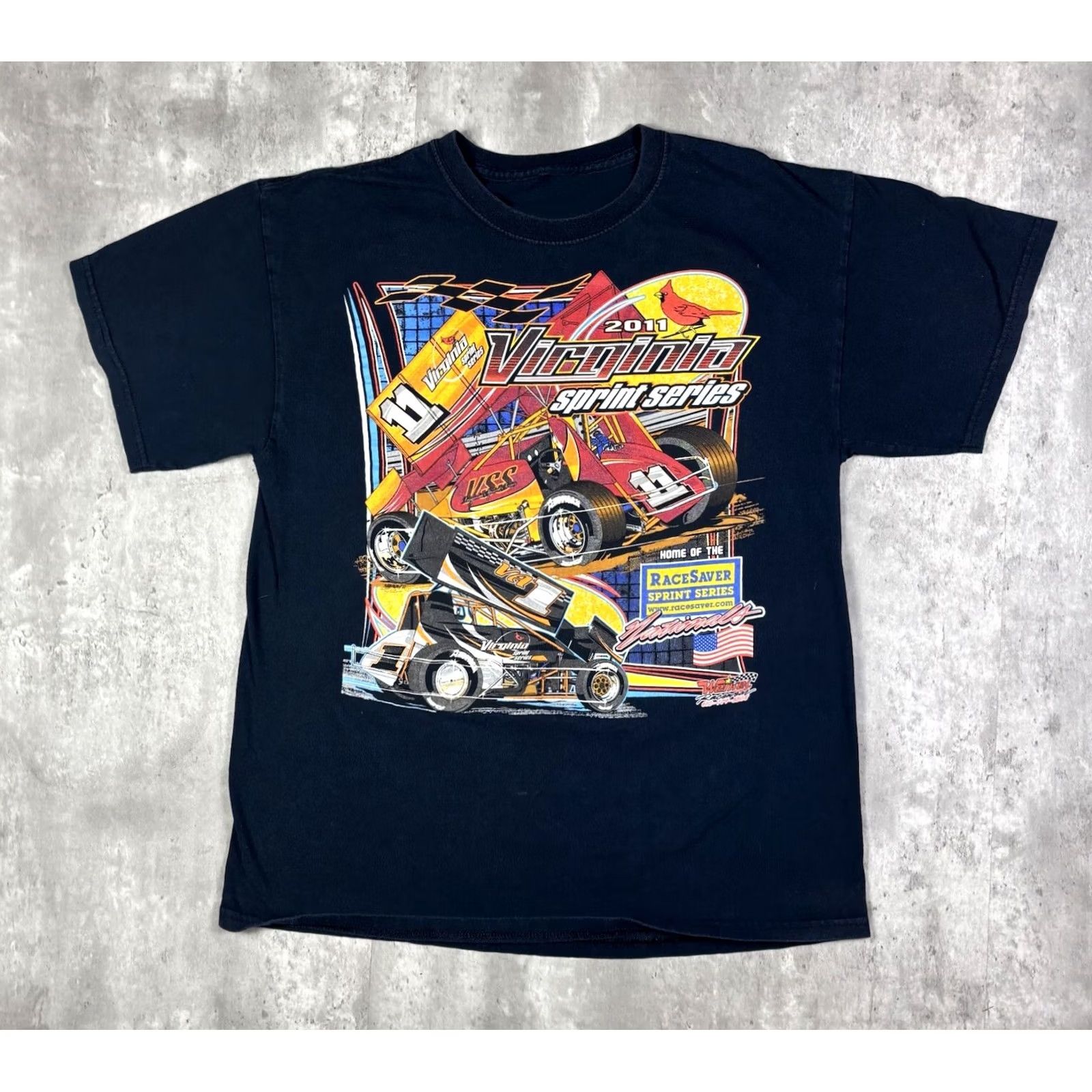 Vintage VINTAGE Sprint Car Racing T Shirt Black L Men Shirt 90s Retro Sports Graphic Print Crew Neck Short Sleeve Size US L / EU 52-54 / 3 - 2 Thumbnail