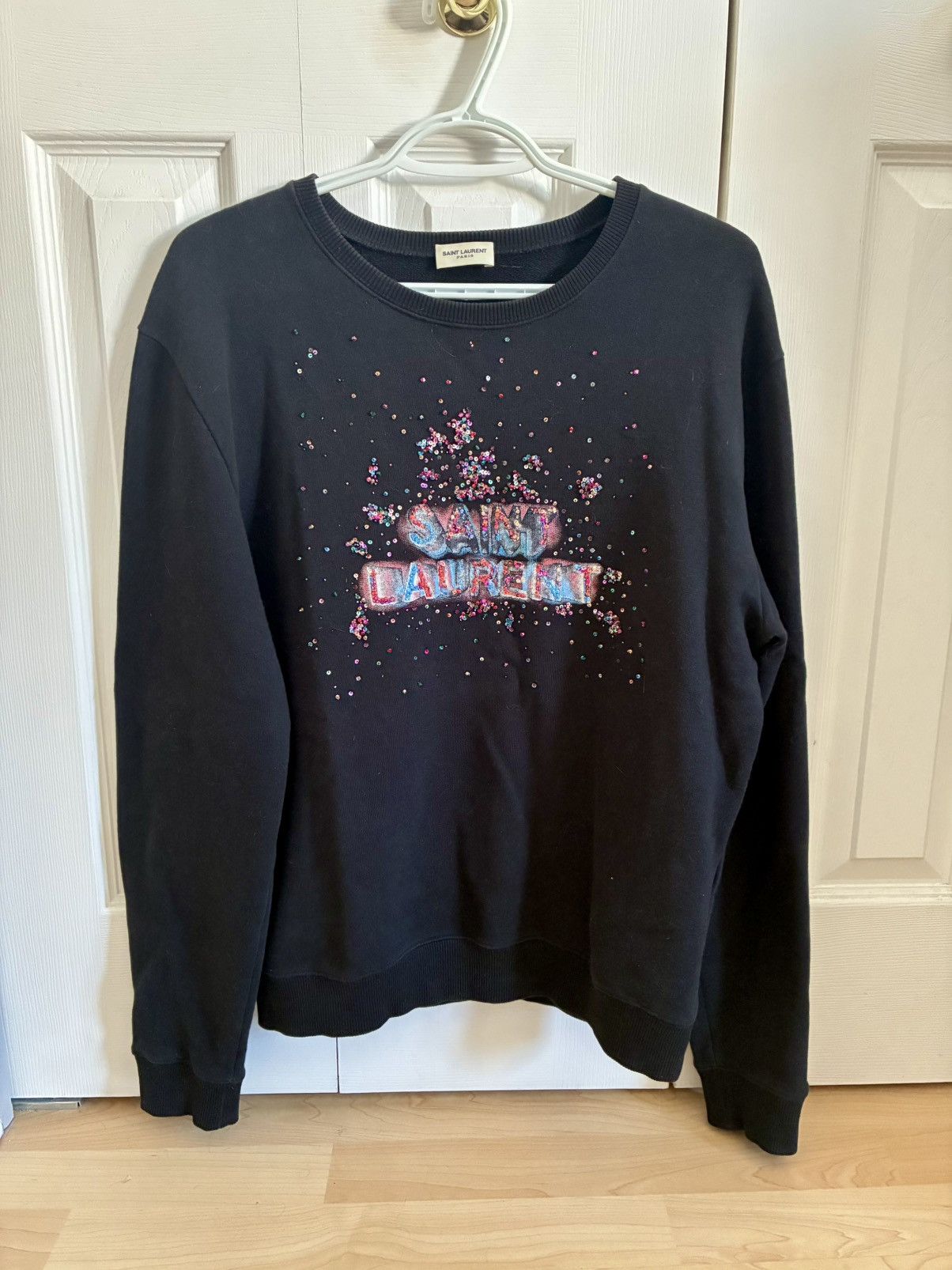 Saint Laurent Paris Saint Laurent Rhinestones Logo Sweater Size US M / EU 48-50 / 2 - 1 Thumbnail