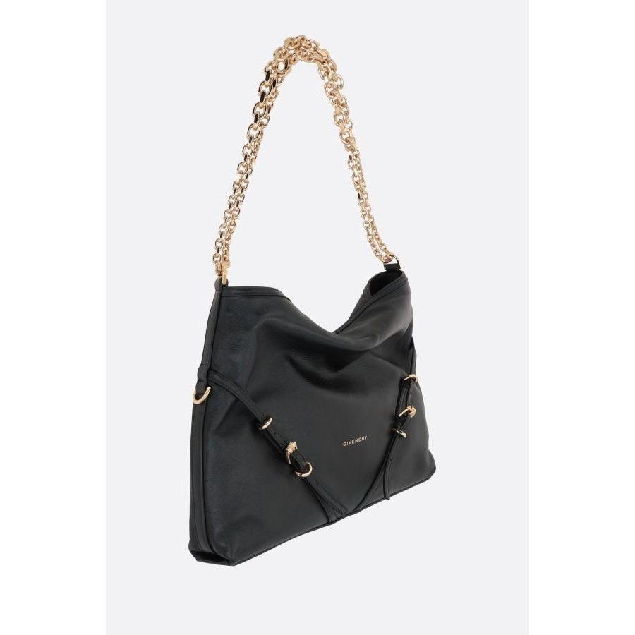 Givenchy GIVENCHY Voyou Chain Medium Black Grainy Leather Shoulder Ba Size ONE SIZE - 2 Thumbnail