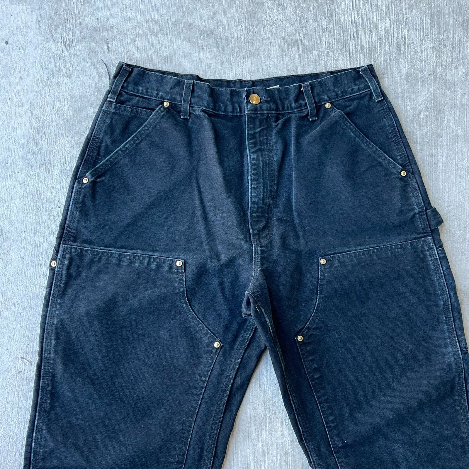 Carhartt × Vintage Carhartt black double knee work wear carpenter pants Size US 32 / EU 48 - 2 Thumbnail