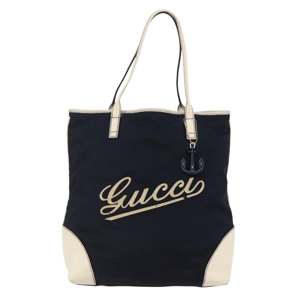 Gucci GUCCI Tote Bag Nylon Leather Navy Size ONE SIZE - 2 Thumbnail