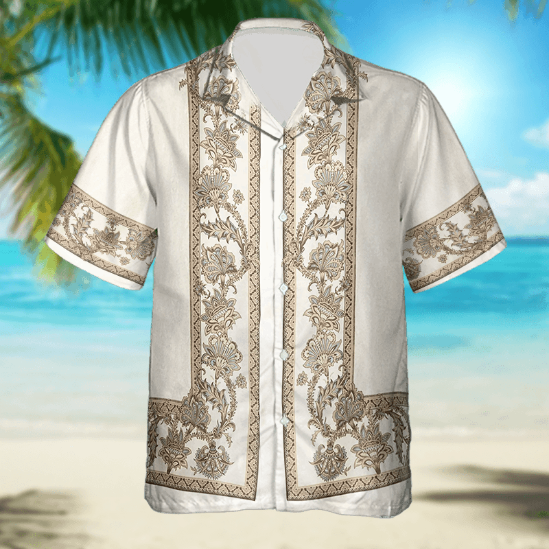 Other Men’s Natural Ivory Bowling Shirt | Minimalist Design Size US L / EU 52-54 / 3 - 3 Thumbnail