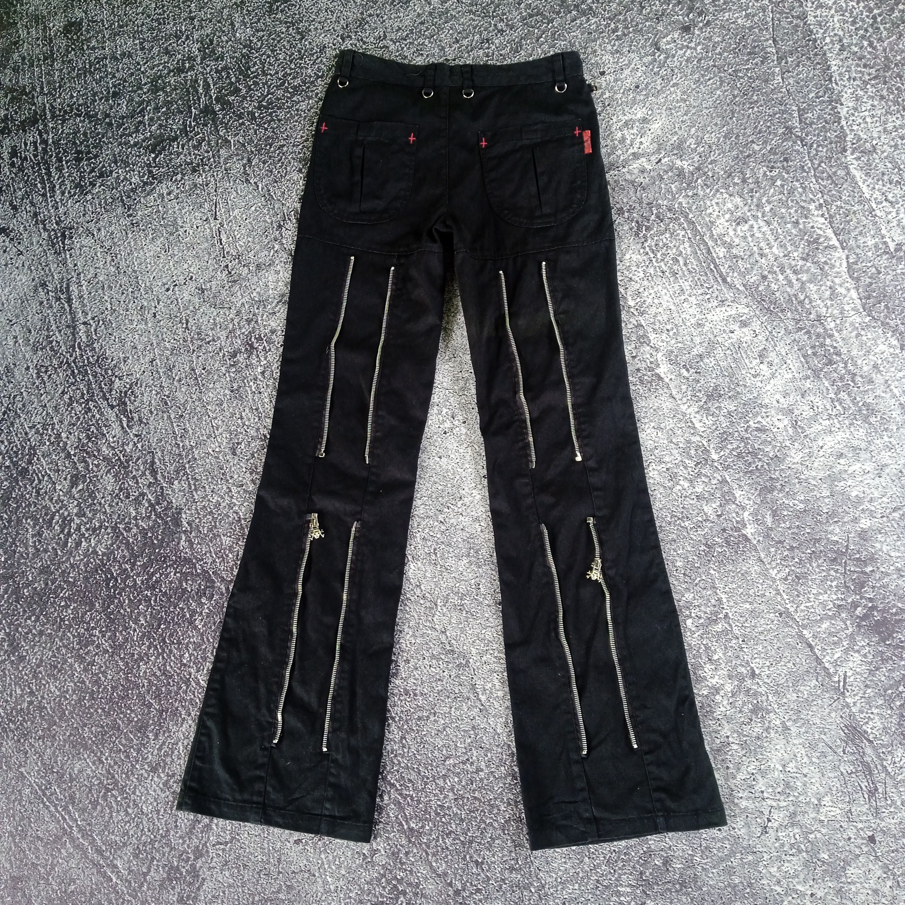 image of Avant Garde x If Six Was Nine Mad Punks Multi Zip Bootcut Pants in Black, Men's (Size 29)