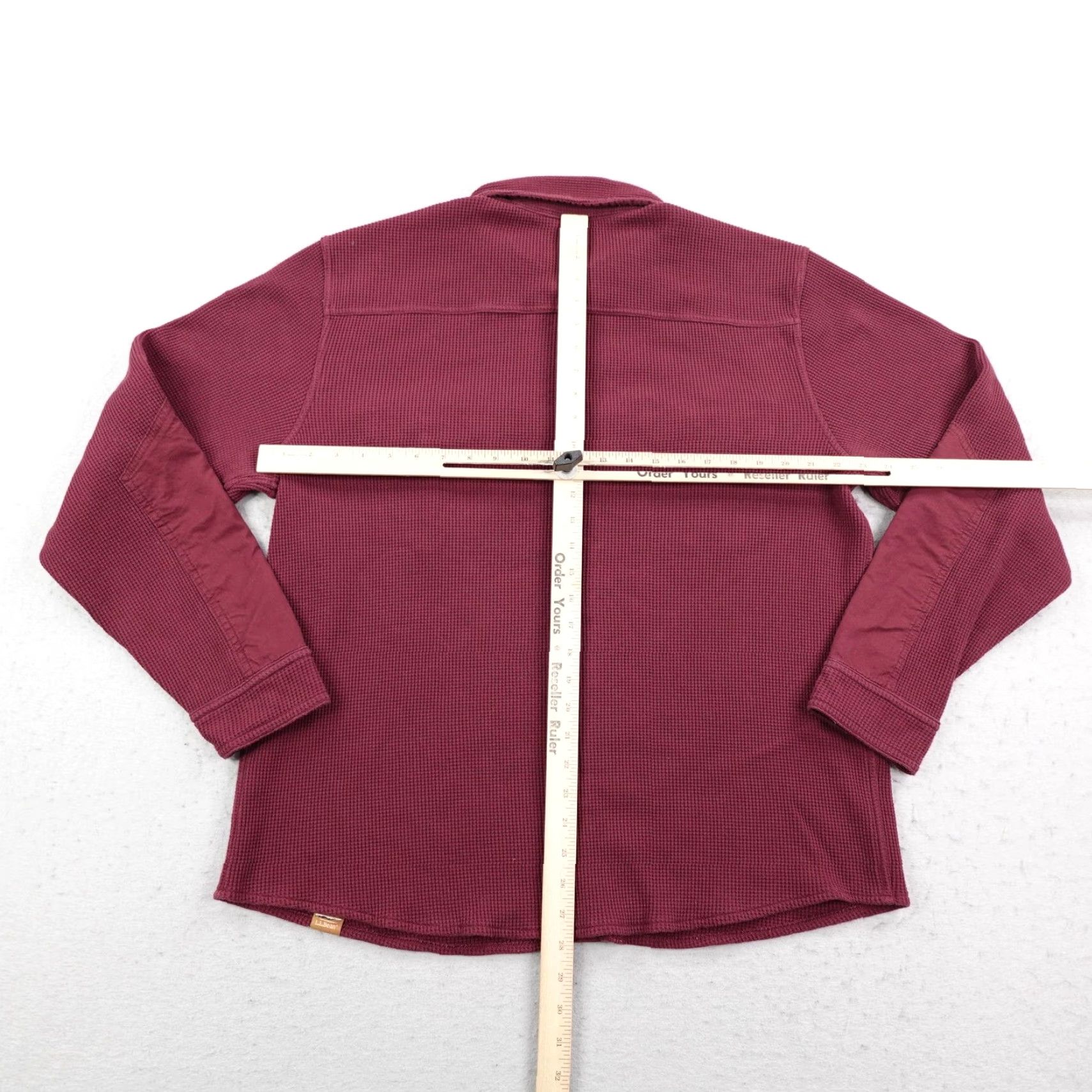 Vintage LL Bean Shirt Mens Large Red Waffle Knit Snap Front Thermal Shacket Overshirt Size US L / EU 52-54 / 3 - 6 Thumbnail