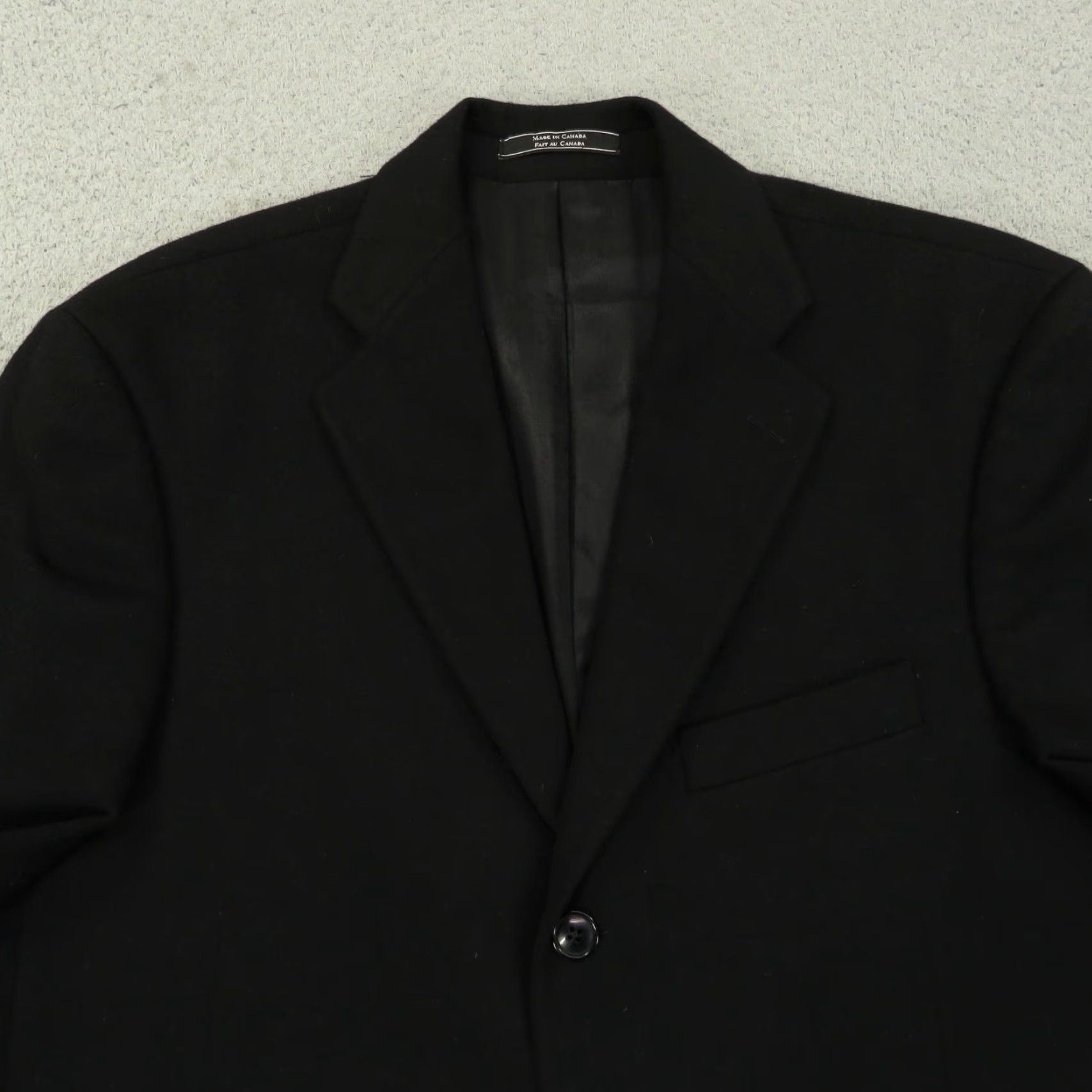 Vintage Arnold Brant 100% Cashmere Blazer 42R Black 3-Button Single-Breasted Jacket Mens Coat Ventless Regular Notch Lapel Size 42R - 4 Thumbnail