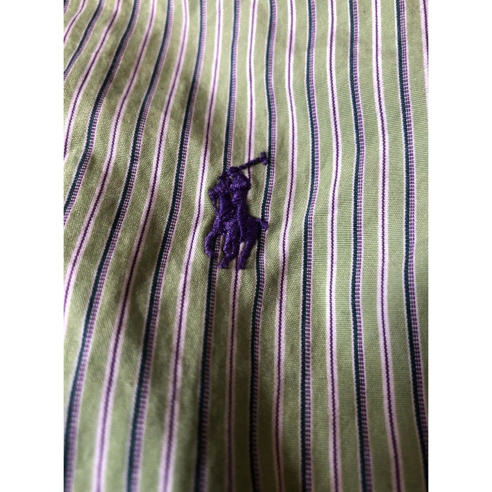 Ralph Lauren Ralph Lauren Men's Classic Fit Oxford Button-down Shirt 15 Green Striped Collar Button-Down Long Sleeve Size US M / EU 48-50 / 2 - 6 Thumbnail