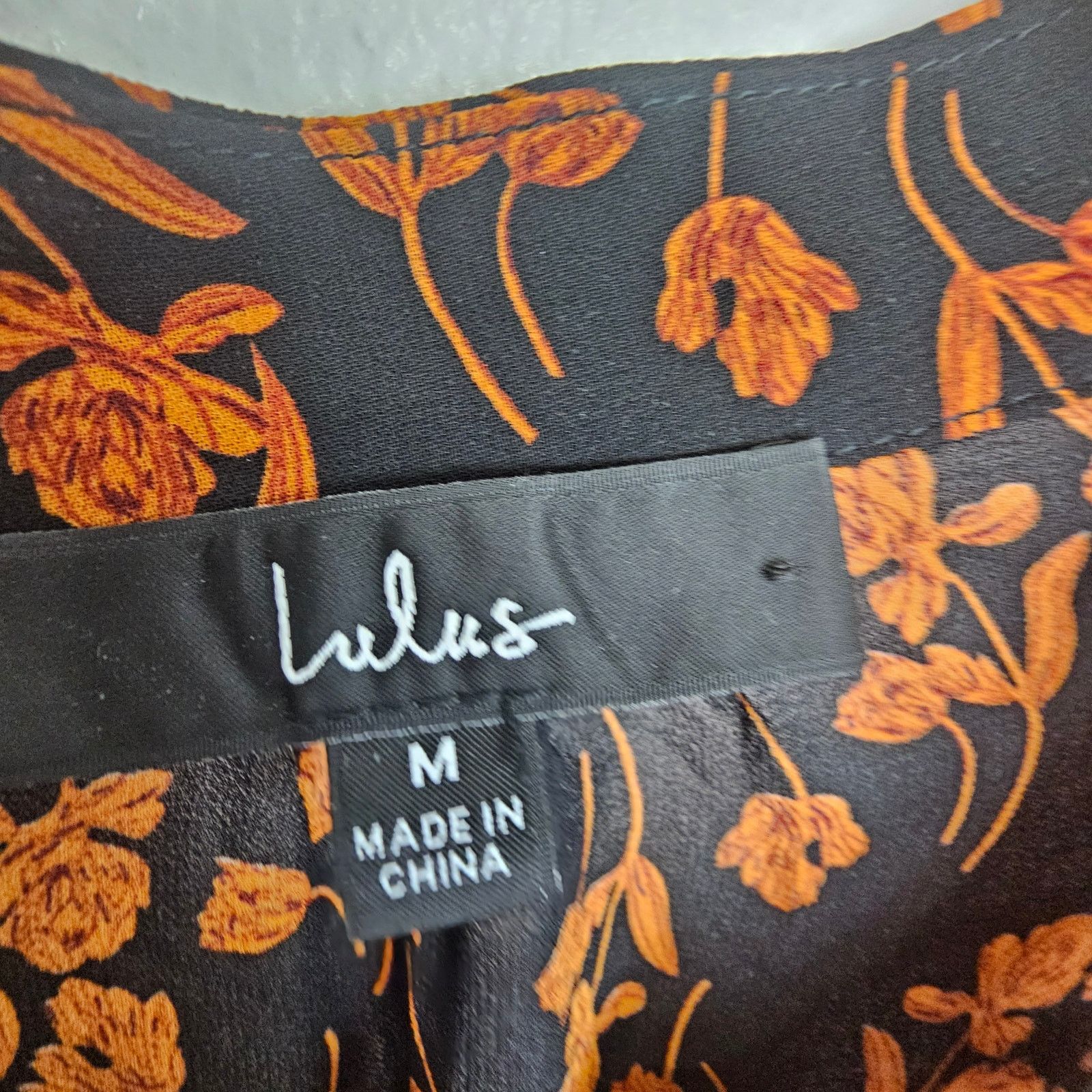 Lululemon Lulus Dress M Sashay My Way Black Floral LS Mini Dress Puff Size M / US 6-8 / IT 42-44 - 8 Thumbnail