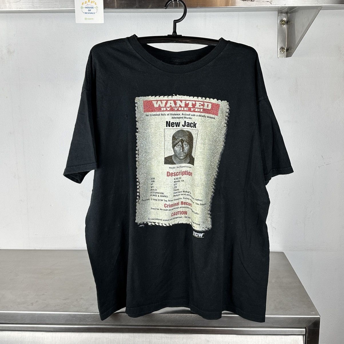 image of Gildan x Vintage 2000 New Jack Wanted Ecw Promo T-Shirt in Black, Men's (Size 2XL)