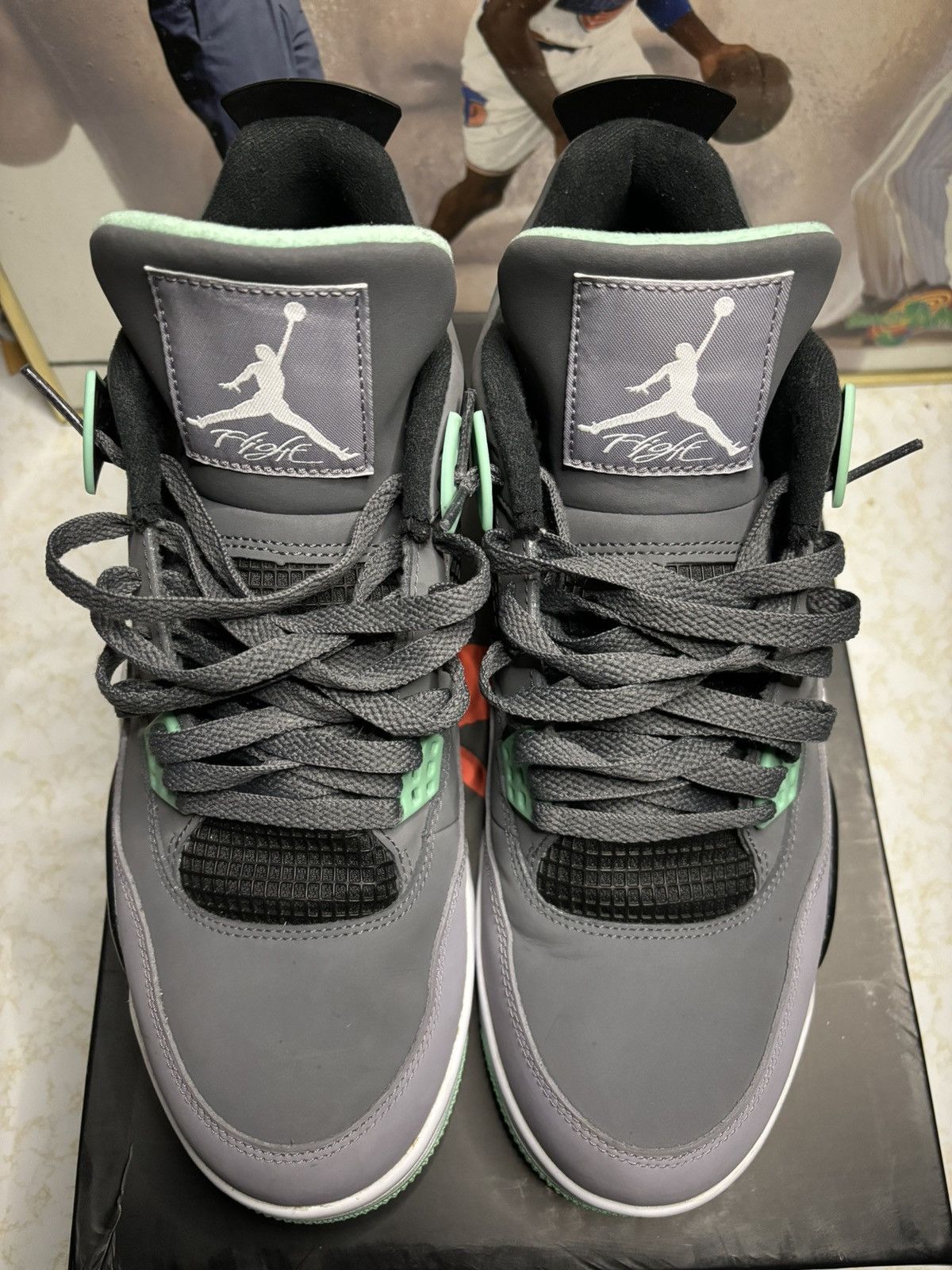 Jordan Brand Jordan Retro 4 ‘green glow’ Size US 12 / EU 45 - 2 Thumbnail