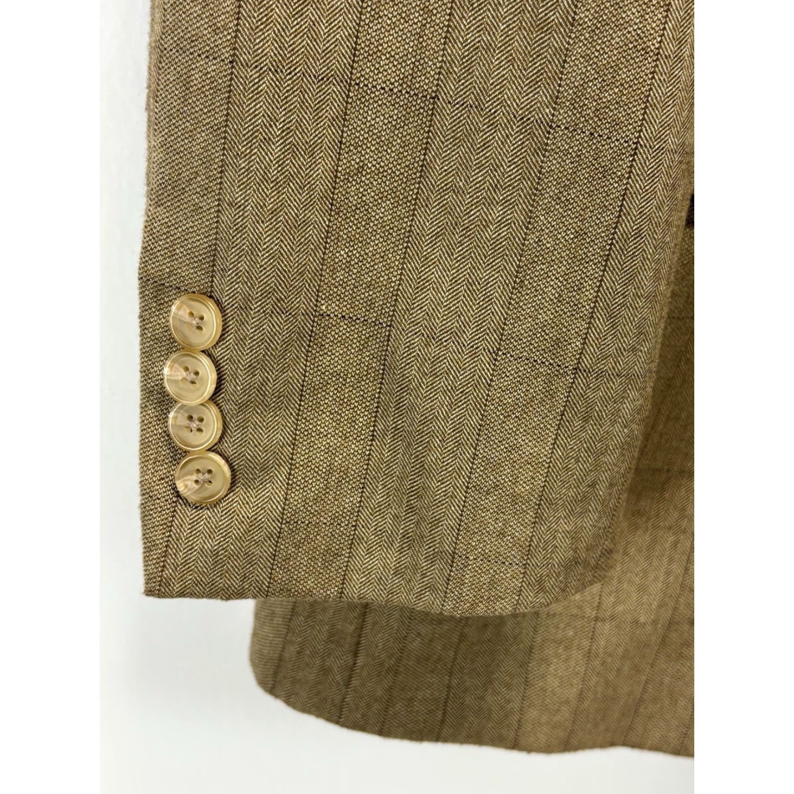 Ralph Lauren Lauren Ralph Lauren Herringbone Blazer Jacket Sport Coat Sz 44R Mens Brown Regular Two-Button Brown Herringbone Blazer Coat Jacket Size 44R - 4 Thumbnail