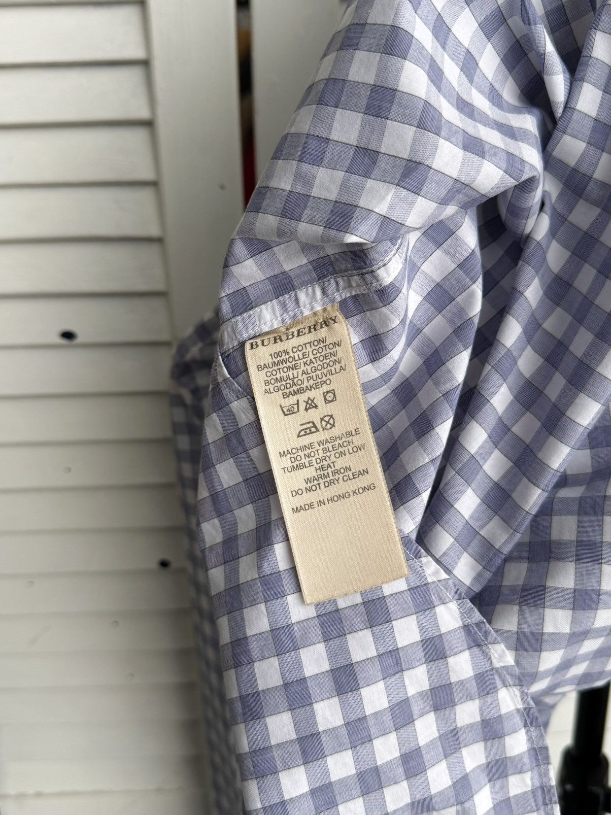 Burberry Burberry Brit Check Shirt Blue White Embroidered Logo Size US M / EU 48-50 / 2 - 12 Thumbnail
