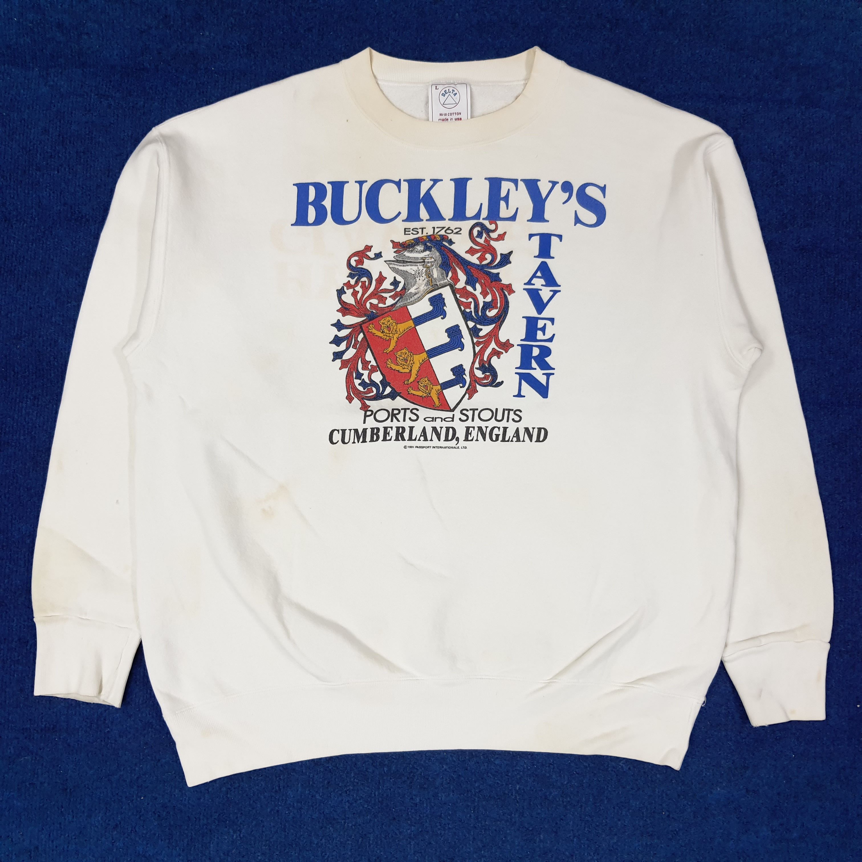 Delta Vintage American Buckley's Tavern Art Sweatshirt C225N13 Size US L / EU 52-54 / 3 - 1 Thumbnail