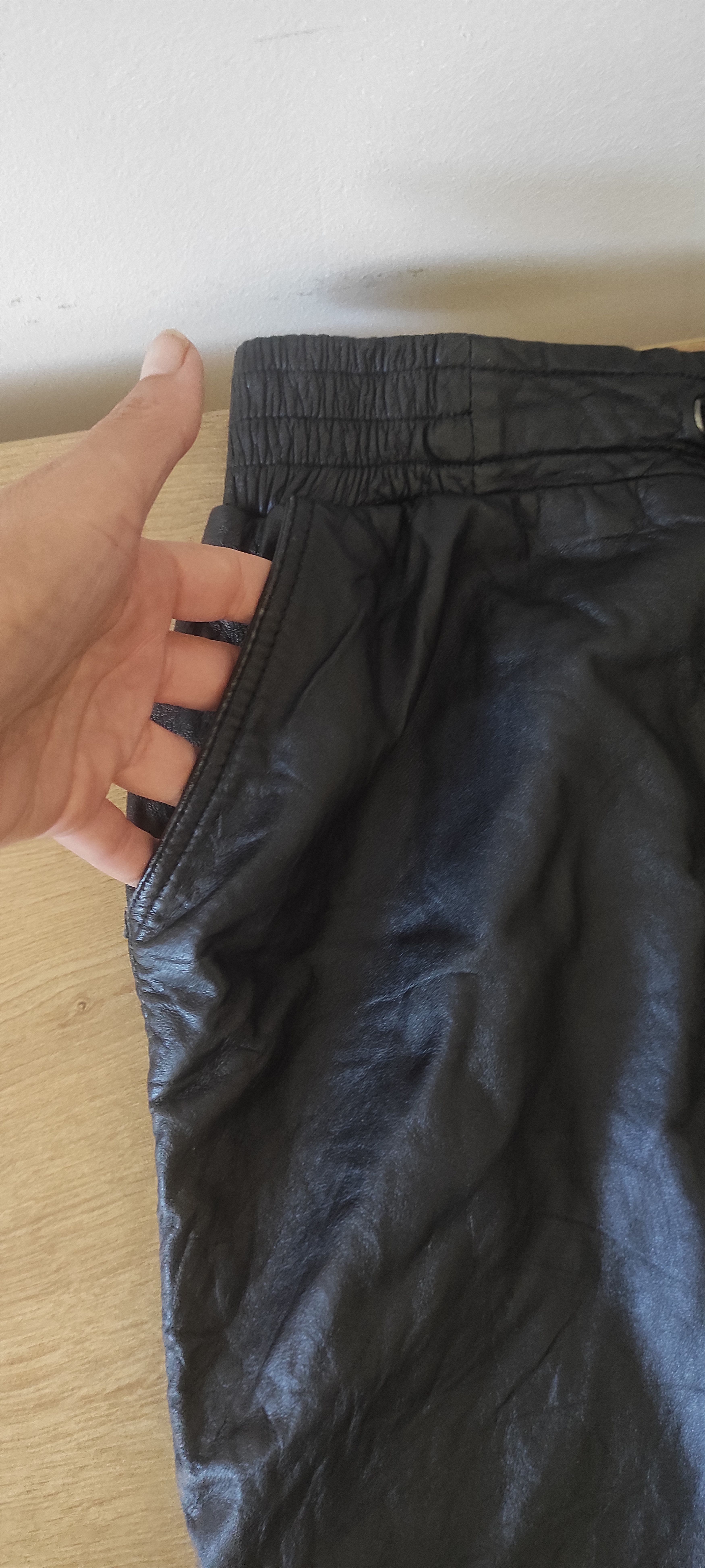 Genuine Leather Object Leather Mini Skirt Made India High waist Regular fit Size 26" / US 2 / IT 38 - 3 Thumbnail