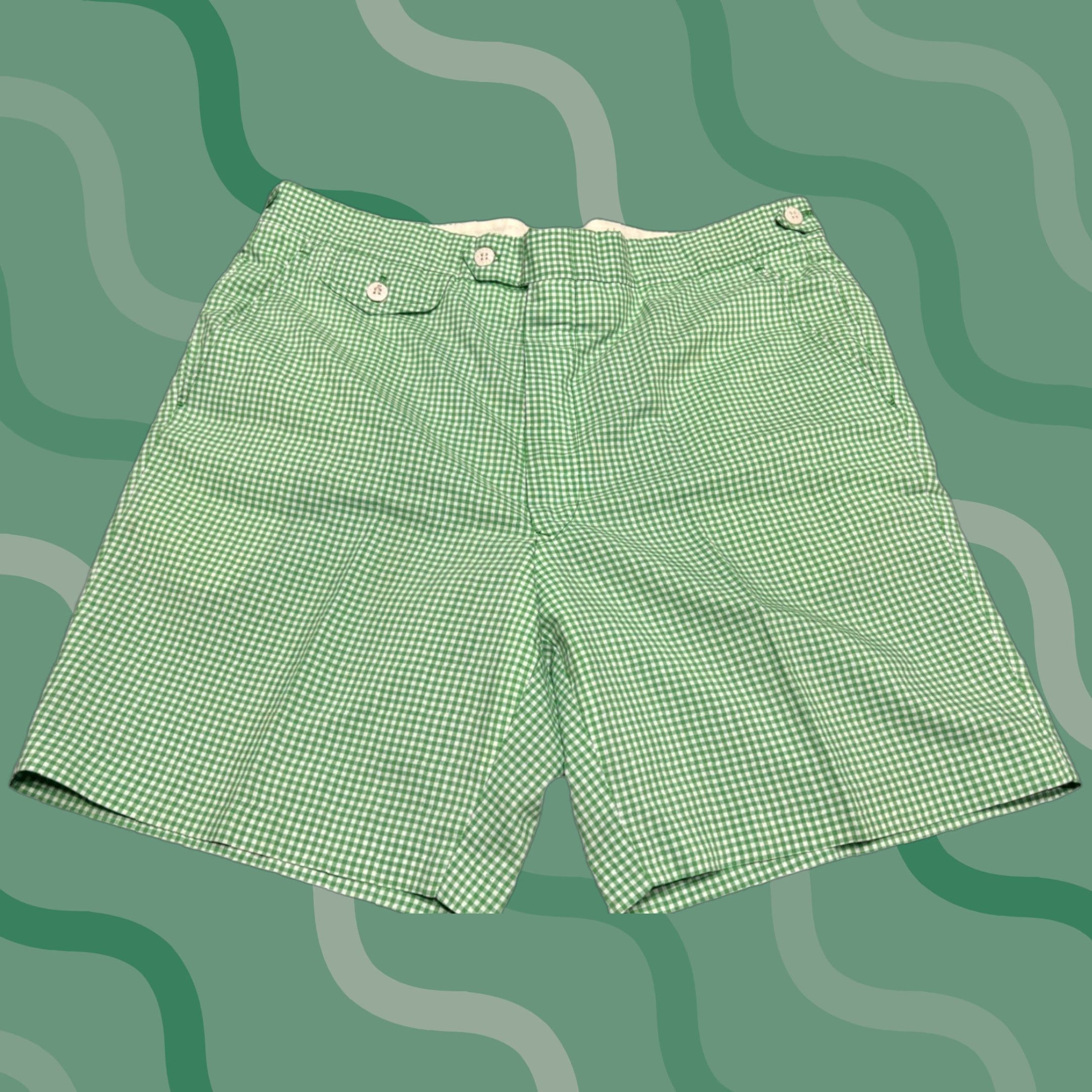 Izod VINTAGE Izod Lacoste Tennis Preppy Shorts Size 34 34 in Waist Green Knit Cotton Flat Front Logo Pockets Boating Sailing 80s Mens Shorts Size US 34 / EU 50 - 1 Thumbnail