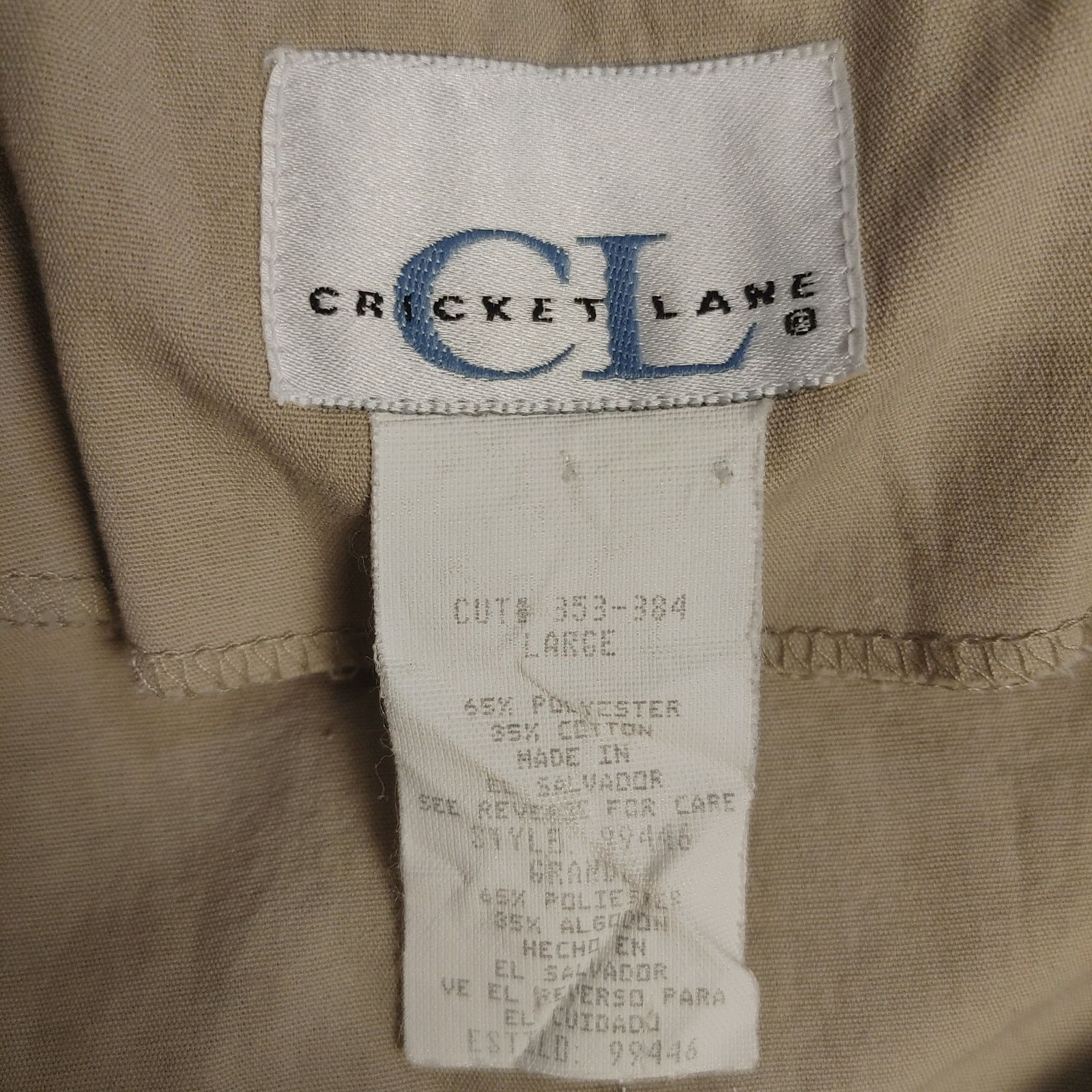 Other Cricket Lane Womens LG Beige Button Front Short Sleeve Shirt Size L / US 10 / IT 46 - 3 Thumbnail