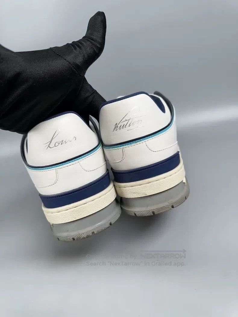 Louis Vuitton Louis Vuitton Trainer White and Blue Casual Shoes Size US 7 / EU 40 - 7 Thumbnail